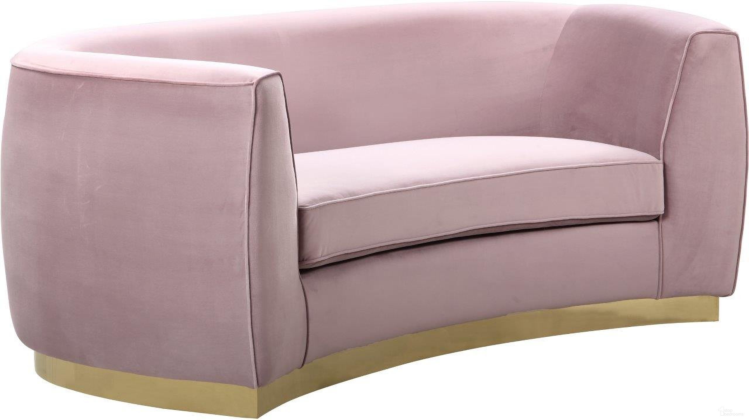 Julian Velvet Loveseat In Pink