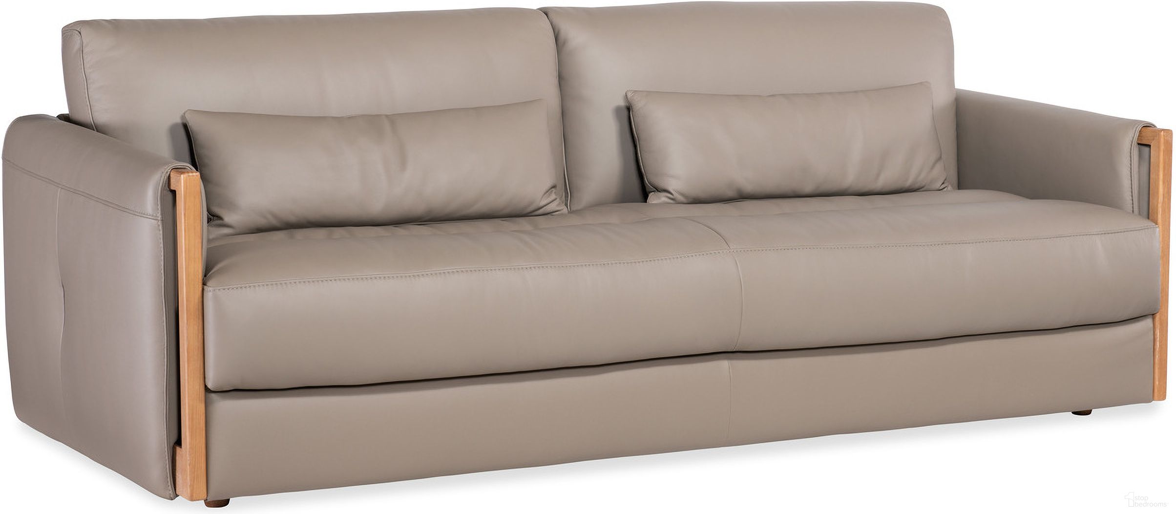The appearance of Meridian Sofa In Grey designed by Hooker in the modern / contemporary interior design. This grey piece of furniture was selected by 1StopBedrooms from SS Collection to add a touch of cosiness and style into your home. Sku: SS417-03-074. Material: Leather.