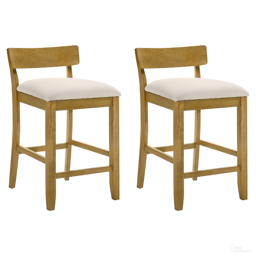 The appearance of Merie Counter Height Bar Stool Set of 2 In Amber Glow and White designed by Armen Living in the modern / contemporary interior design. This amber glow and white piece of furniture was selected by 1StopBedrooms from Merie Collection to add a touch of cosiness and style into your home. Sku: LCMRBAWHAG26;LCMRBAWHAG26. Material: Polyester.