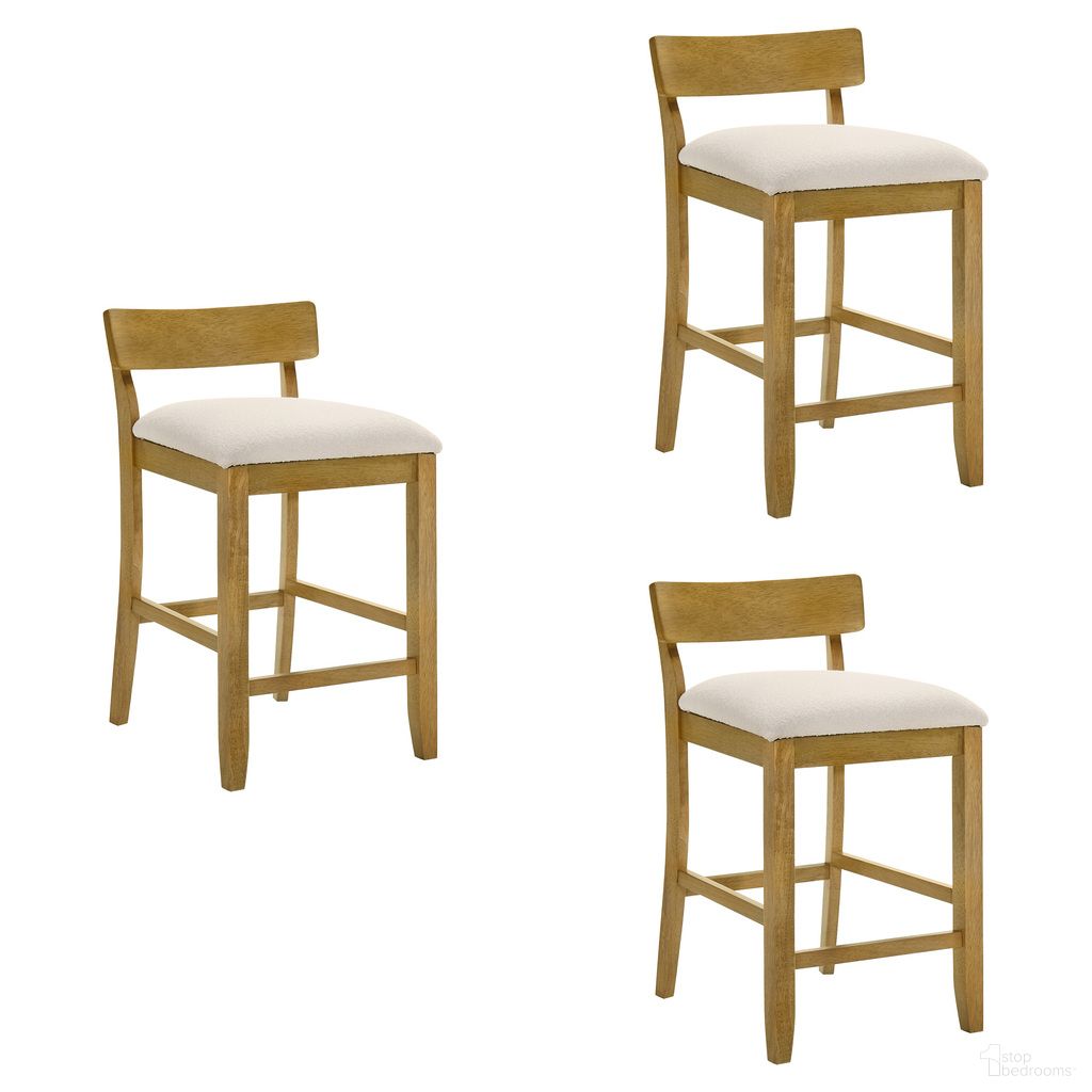 The appearance of Merie Counter Height Bar Stool Set of 3 In Amber Glow and White designed by Armen Living in the modern / contemporary interior design. This amber glow and white piece of furniture was selected by 1StopBedrooms from Merie Collection to add a touch of cosiness and style into your home. Sku: LCMRBAWHAG26;LCMRBAWHAG26;LCMRBAWHAG26. Material: Polyester.