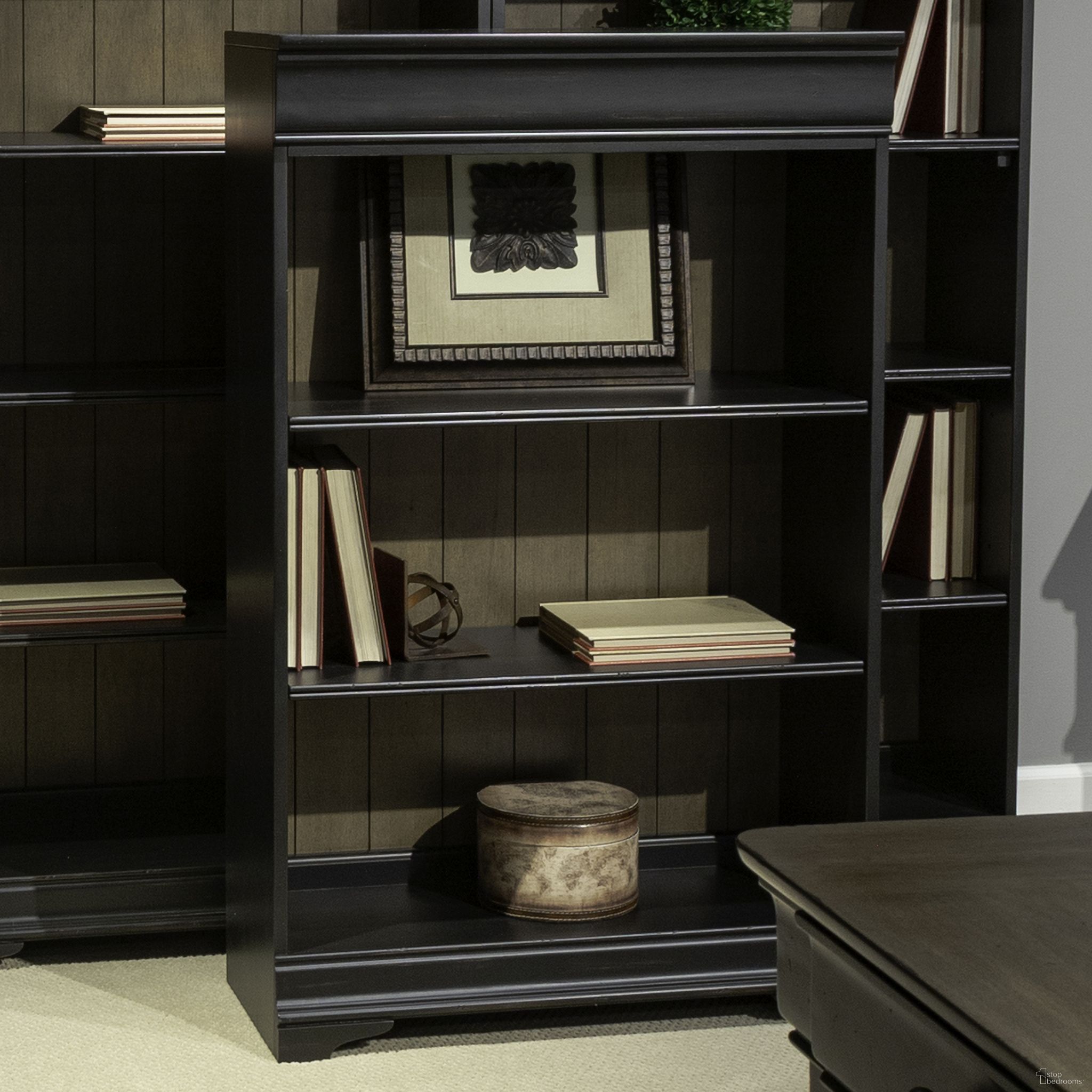 Meritage 48 Inch Bookcase In Charcoal