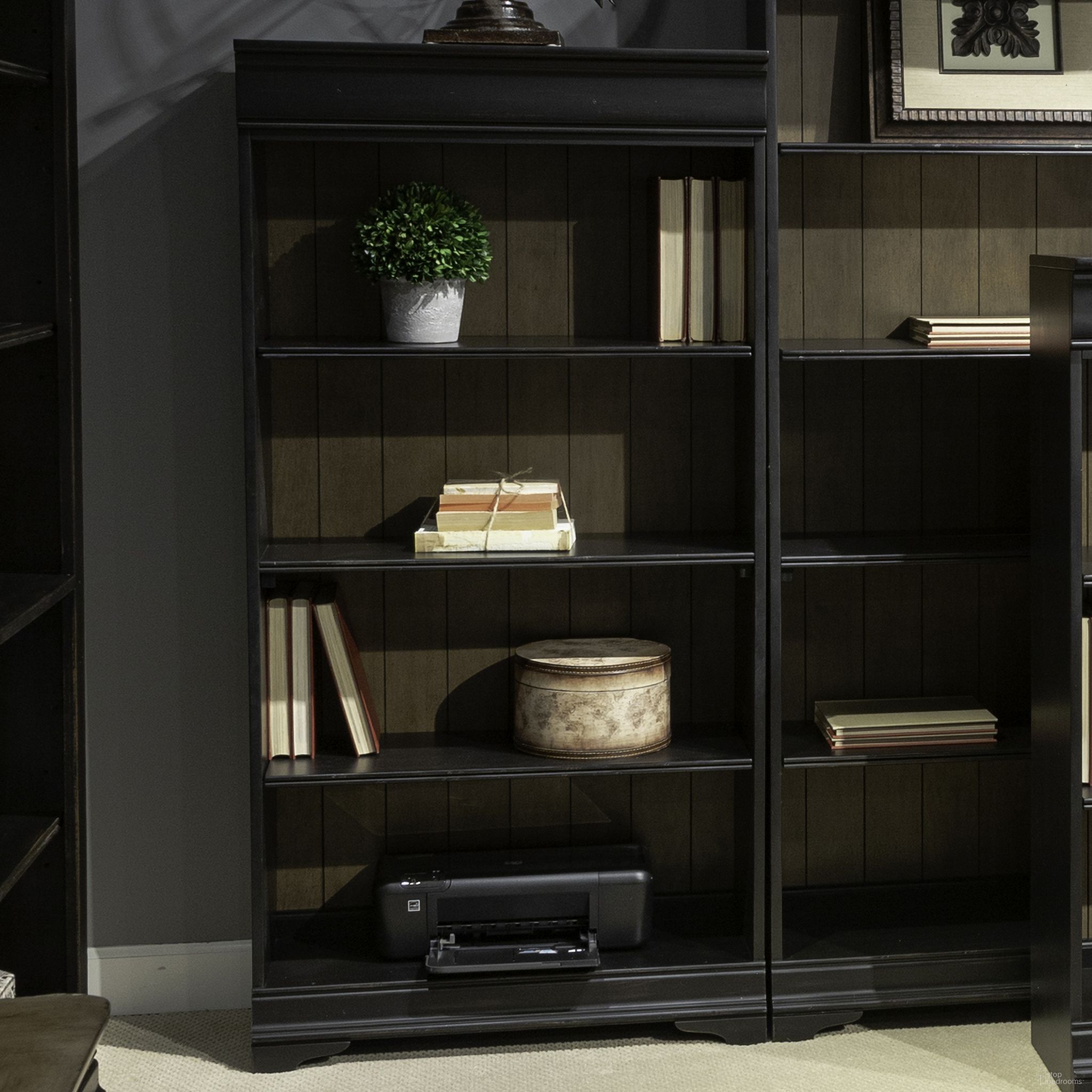 Meritage 60 Inch Bookcase In Charcoal