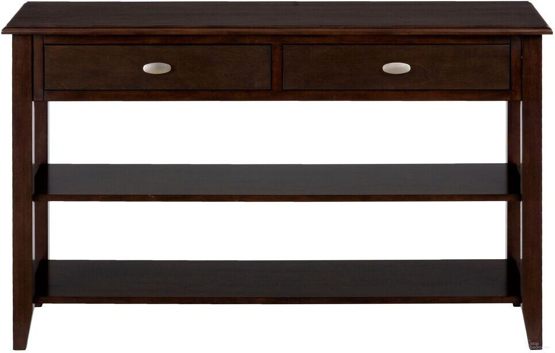 The appearance of Merlot Warm 48 Inch Sofa Table In Merlot designed by Jofran in the transitional interior design. This merlot piece of furniture was selected by 1StopBedrooms from Merlot Collection to add a touch of cosiness and style into your home. Sku: 1030-4. Material: MDF.
