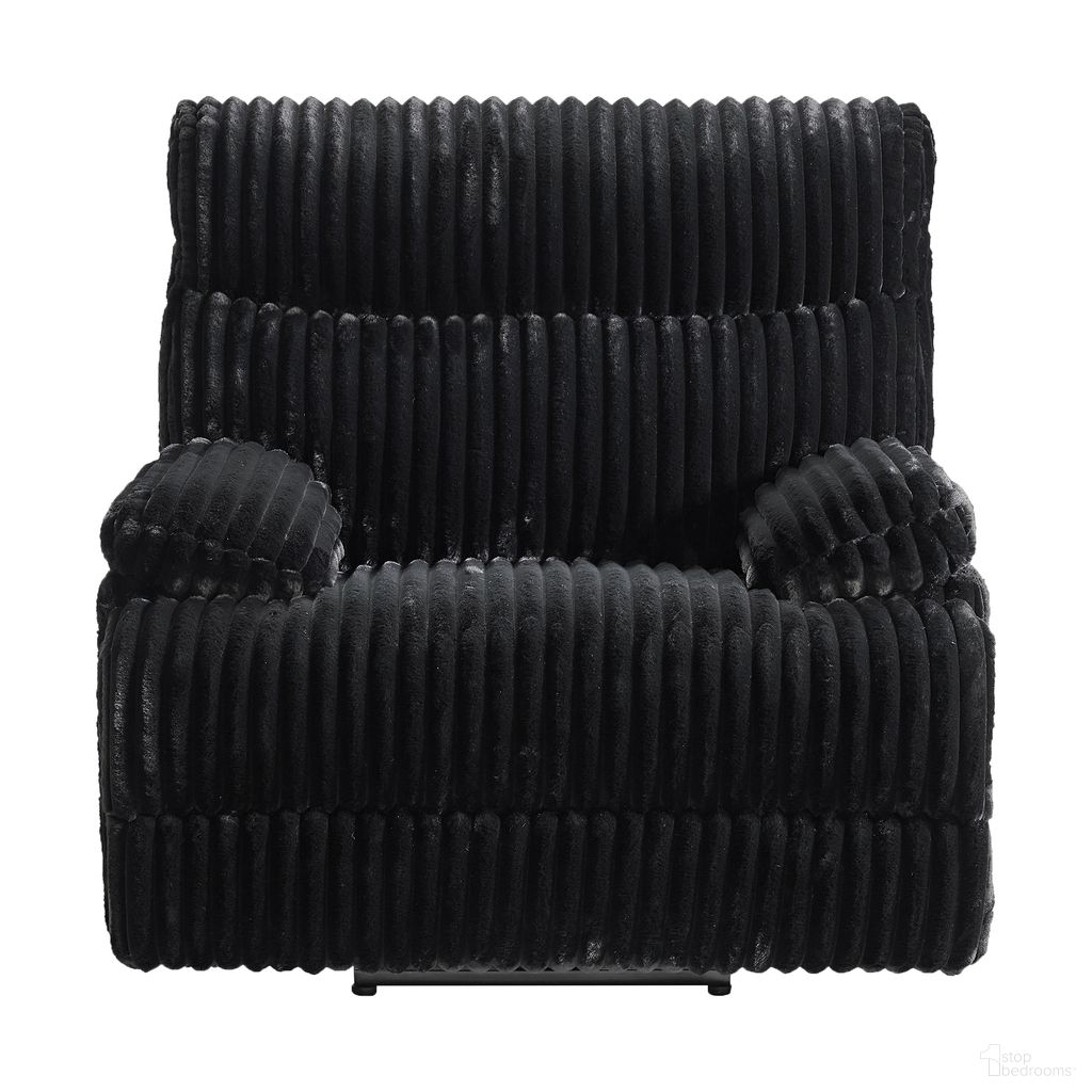 The appearance of Merrick Motion Recliner In Black designed by Picket House in the modern / contemporary interior design. This black piece of furniture was selected by 1StopBedrooms from Merrick Collection to add a touch of cosiness and style into your home. Sku: U-16220-8847-105. Material: Polyester.
