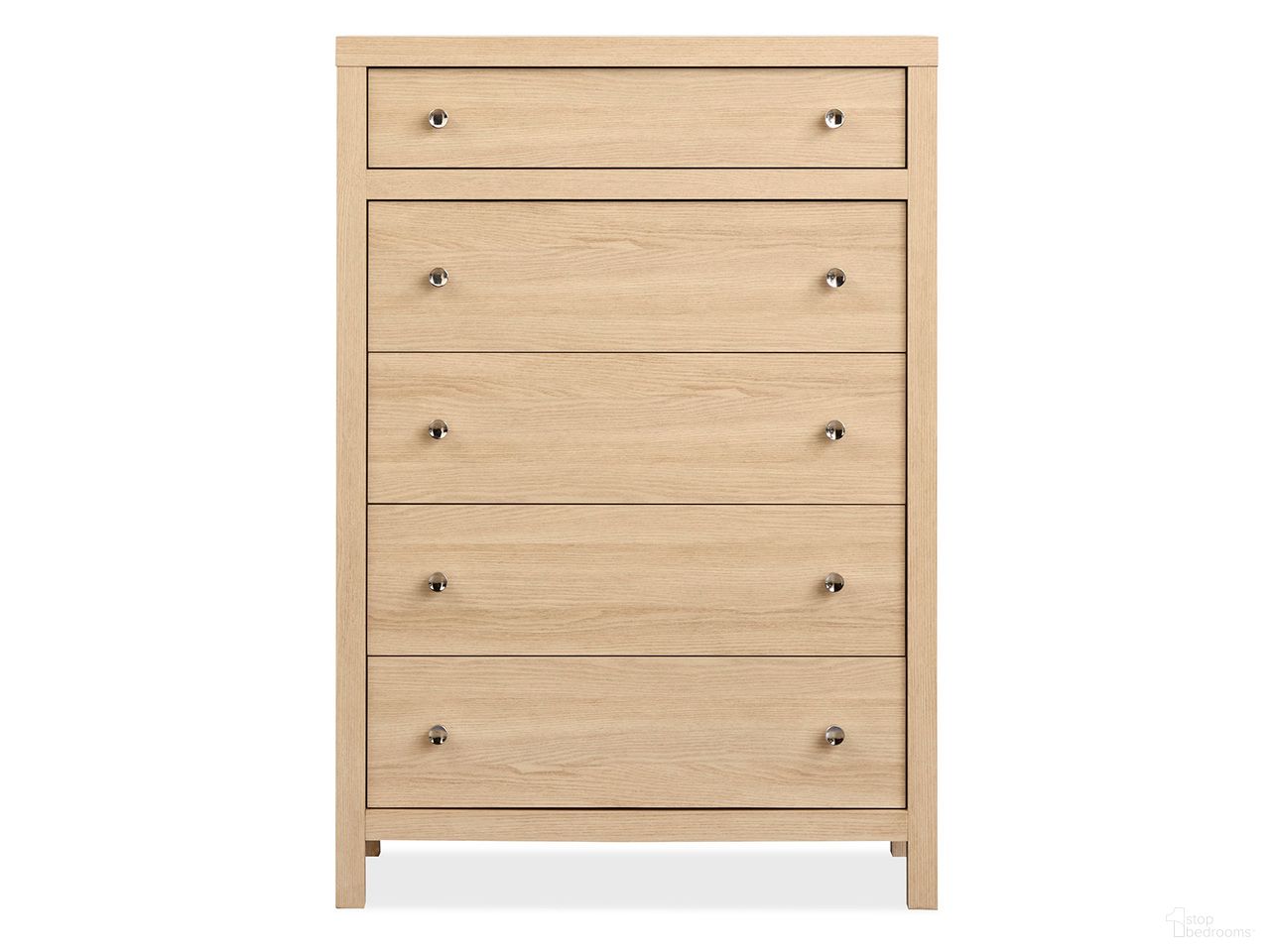 The appearance of Merrifield Drawer Chest In Sandstone Beige designed by Magnussen in the transitional interior design. This sandstone beige piece of furniture  was selected by 1StopBedrooms from Merrifield Collection to add a touch of cosiness and style into your home. Sku: B5906-10. Material: Laminate.