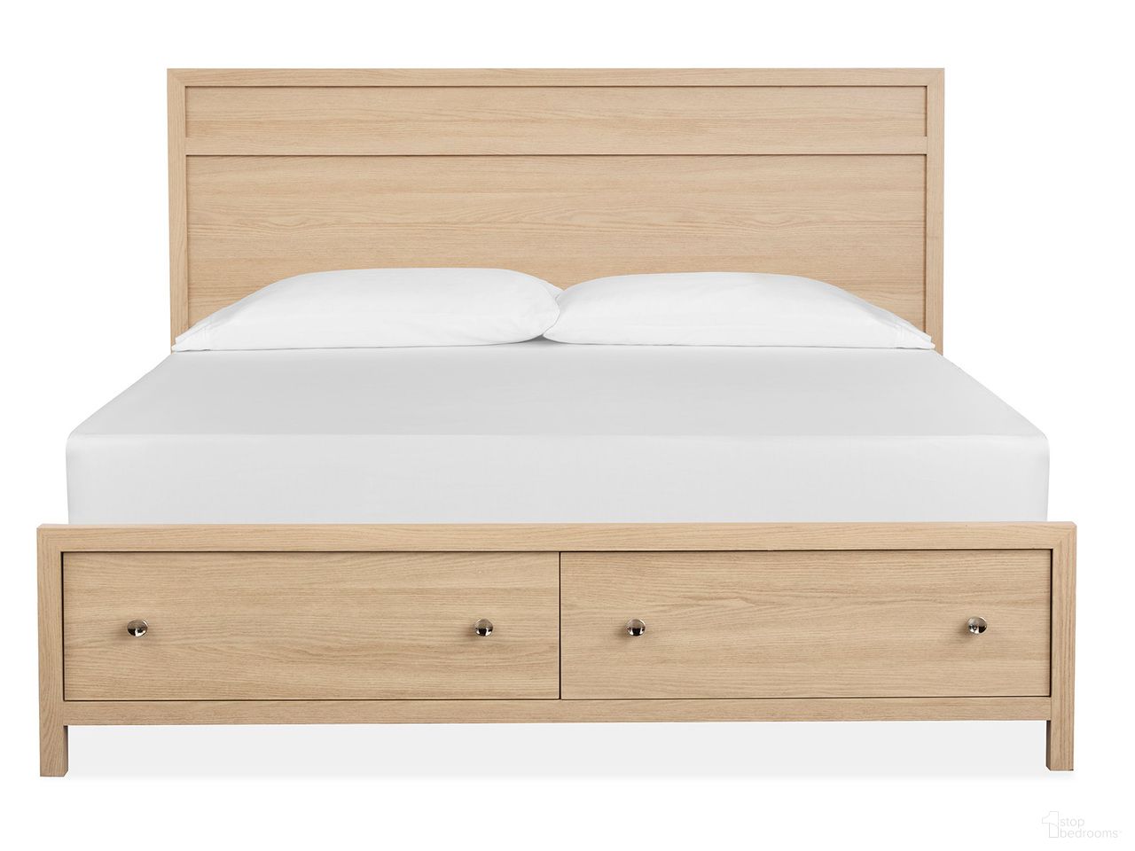 Merrifield King Panel Storage Bed In Sandstone Beige