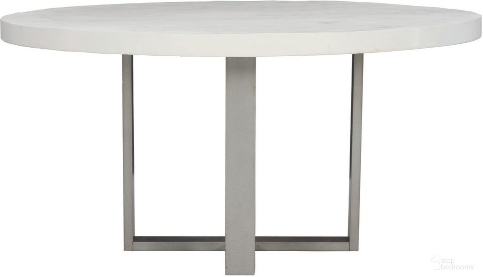 The appearance of Merrion Dining Table designed by Bernhardt in the modern / contemporary interior design. This bone/gray mist piece of furniture was selected by 1StopBedrooms from Logan Square Collection to add a touch of cosiness and style into your home. Sku: 303271;303273. Table Base Style: Pedestal. Table Top Shape: Round. Material: Concrete. Size: 54".