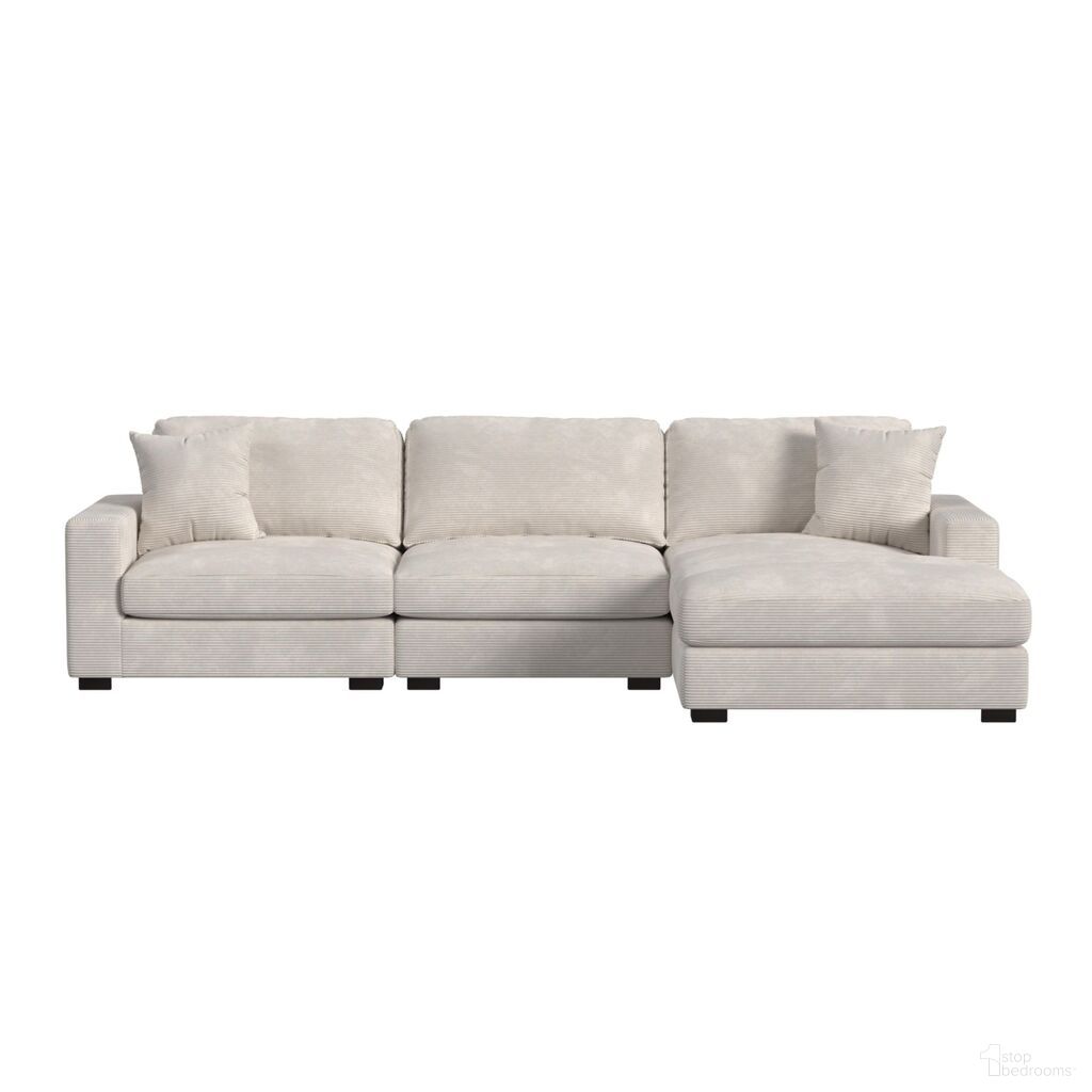 The appearance of Mesa Modular 3-Piece Sectional Set with RHF Chaise In Beige designed by Picket House in the transitional interior design. This beige piece of furniture was selected by 1StopBedrooms from Mesa Collection to add a touch of cosiness and style into your home. Sku: U-8540-9440-140;U-8540-9440-103;U-8540-9440-157. Material: Polyester. Orientation: RAF.