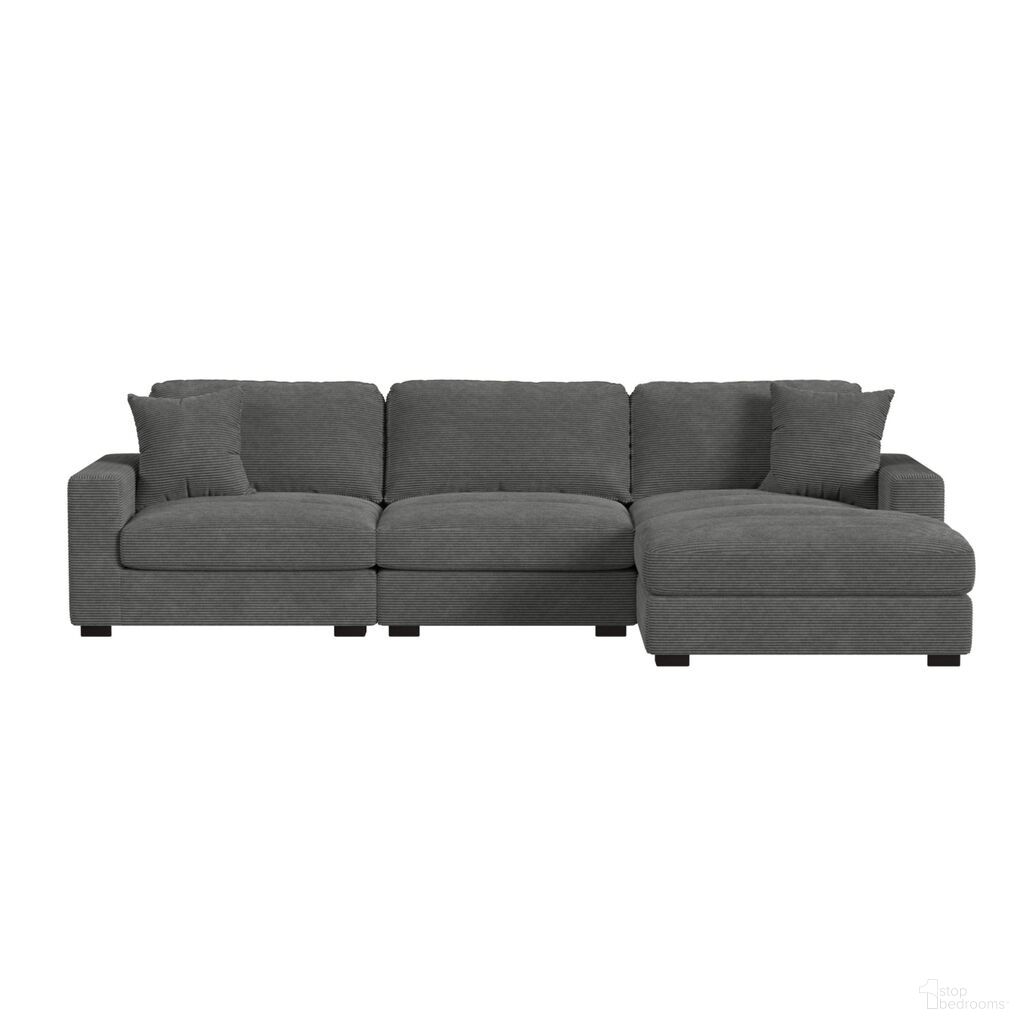 The appearance of Mesa Modular 3-Piece Sectional Set with RHF Chaise In Charcoal designed by Picket House in the transitional interior design. This charcoal piece of furniture was selected by 1StopBedrooms from Mesa Collection to add a touch of cosiness and style into your home. Sku: U-8540-9442-140;U-8540-9442-103;U-8540-9442-157. Material: Polyester. Orientation: RAF.