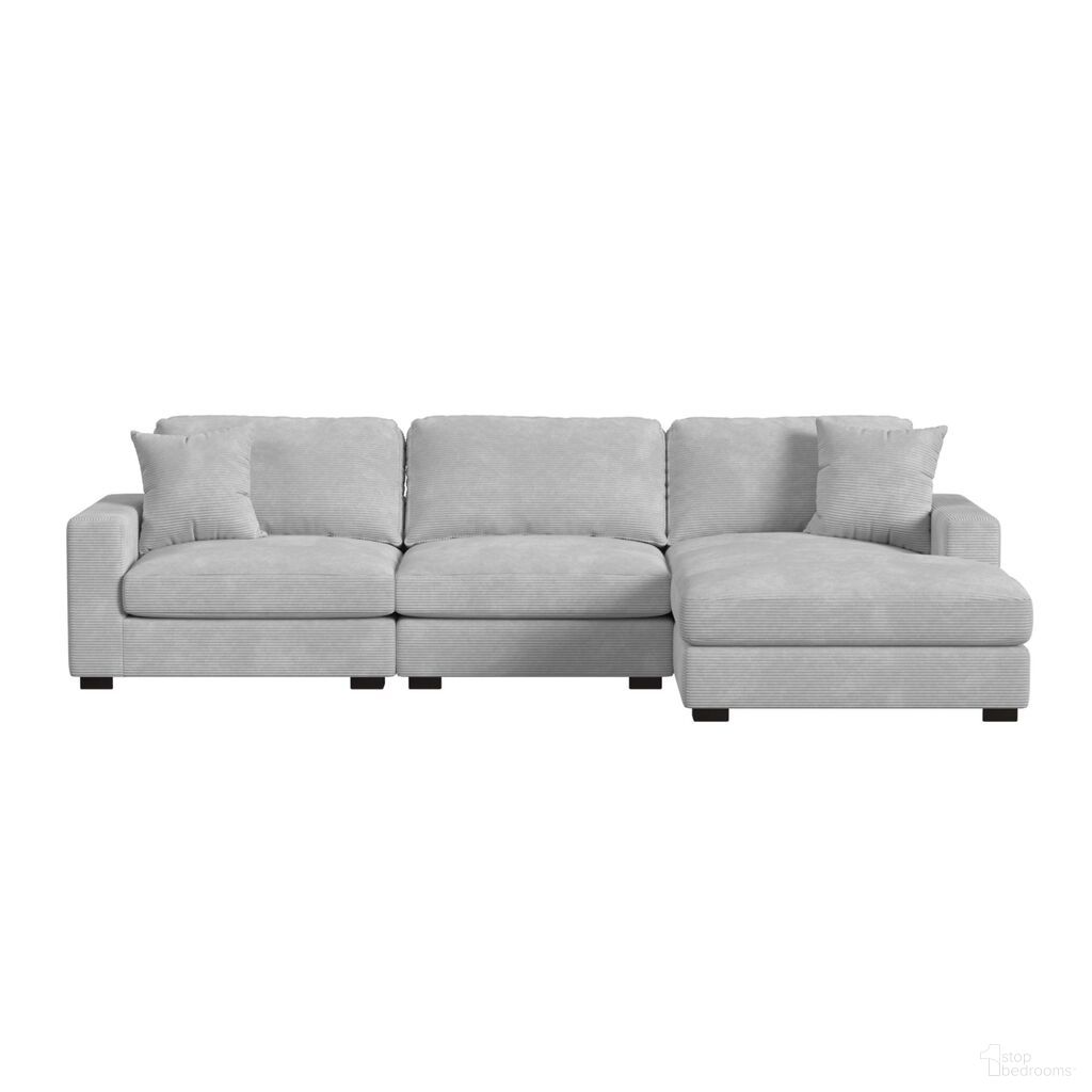 Mesa Modular 3-Piece Sectional Set with RHF Chaise In Stone