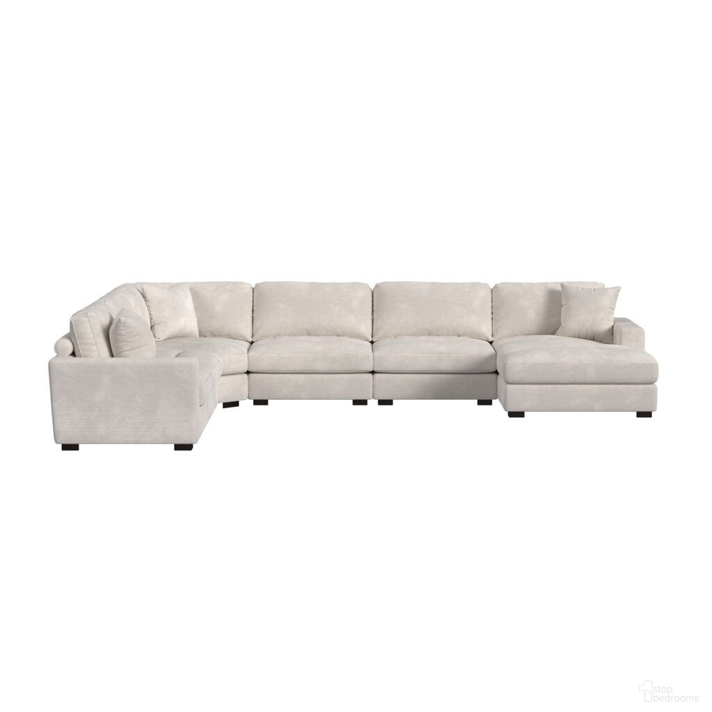The appearance of Mesa Modular 6-Piece Sectional Set with RHF Chaise In Beige designed by Picket House in the transitional interior design. This beige piece of furniture was selected by 1StopBedrooms from Mesa Collection to add a touch of cosiness and style into your home. Sku: U-8540-9440-140;U-8540-9440-103;U-8540-9440-103;U-8540-9440-103;U-8540-9440-210;U-8540-9440-157. Material: Polyester. Orientation: RAF.
