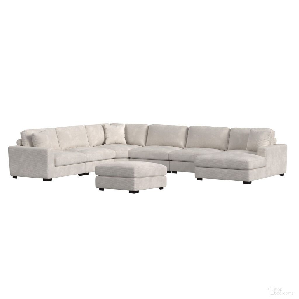 The appearance of Mesa Modular 7-Piece Sectional Set with RHF Chaise In Beige designed by Picket House in the transitional interior design. This beige piece of furniture was selected by 1StopBedrooms from Mesa Collection to add a touch of cosiness and style into your home. Sku: U-8540-9440-140;U-8540-9440-103;U-8540-9440-103;U-8540-9440-103;U-8540-9440-210;U-8540-9440-157;U-8540-9440-000. Material: Polyester. Orientation: RAF.