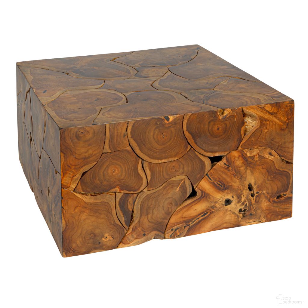 Mesa Square Teak Root Slice Coffee Table In Natural