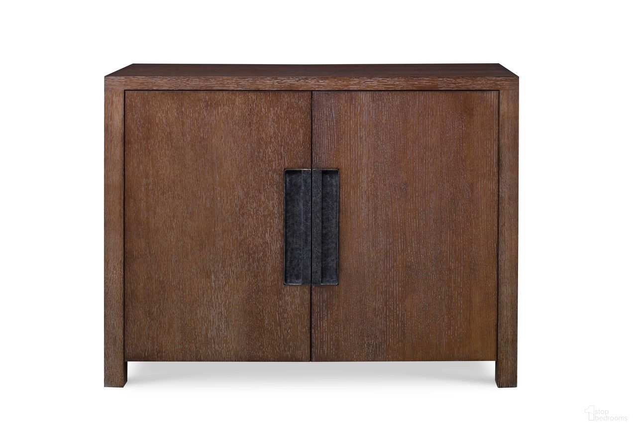 The appearance of Mesa Stocked Chino Two Door Credenza In Brown designed by Century Furniture in the transitional interior design. This brown piece of furniture was selected by 1StopBedrooms from Mesa Collection to add a touch of cosiness and style into your home. Sku: 70A-404-V1. Material: Oak Veneer.