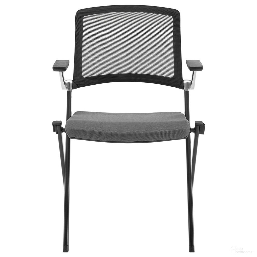 Mesh Conference Office Chair Set of 2 In Black Gray and Black