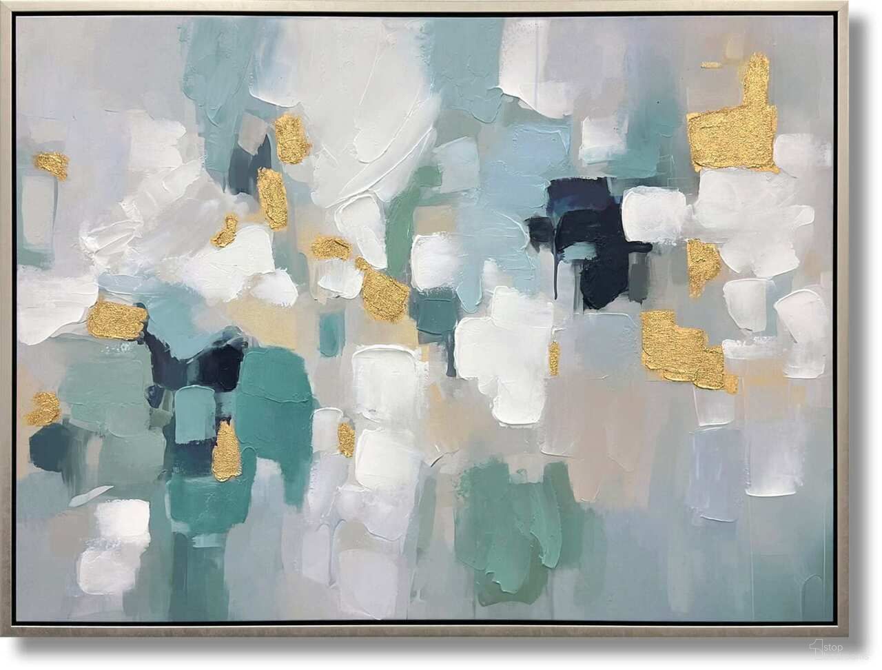 Mesmerizing Azure Luxe Abstract Canvas Wall Art In Multi