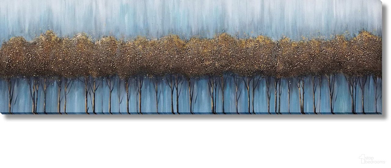 Mesmerizing Dusk Woodland Canvas Wall Art In Gold