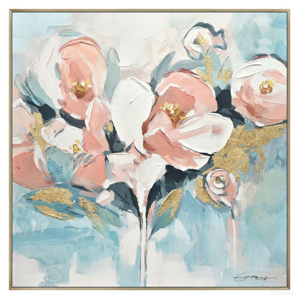 Mesmerizing Floral Canvas Art Canvas Wall Art In Teal and Pink
