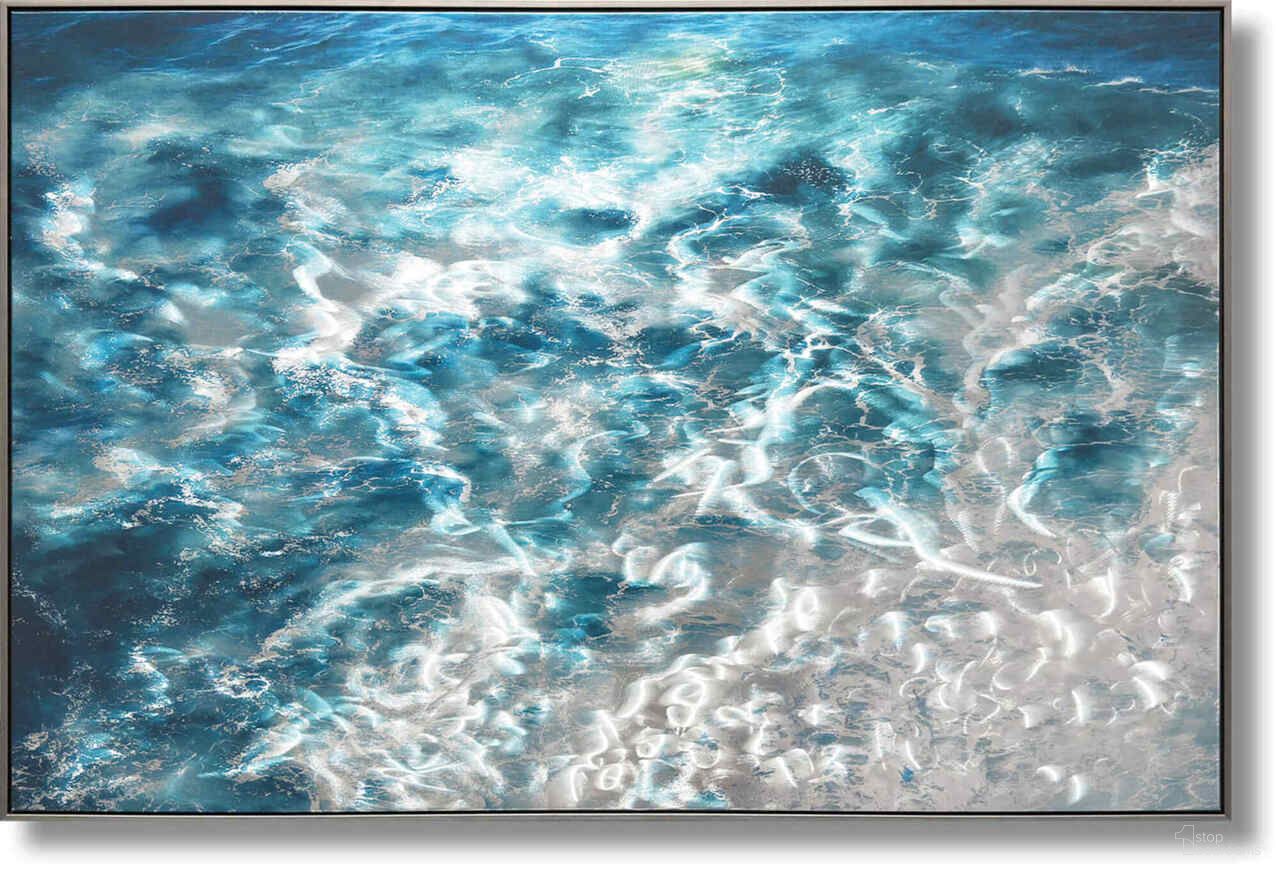 Mesmerizing Ocean Waves Mixed Media Art Aluminum Wall Art In Multi