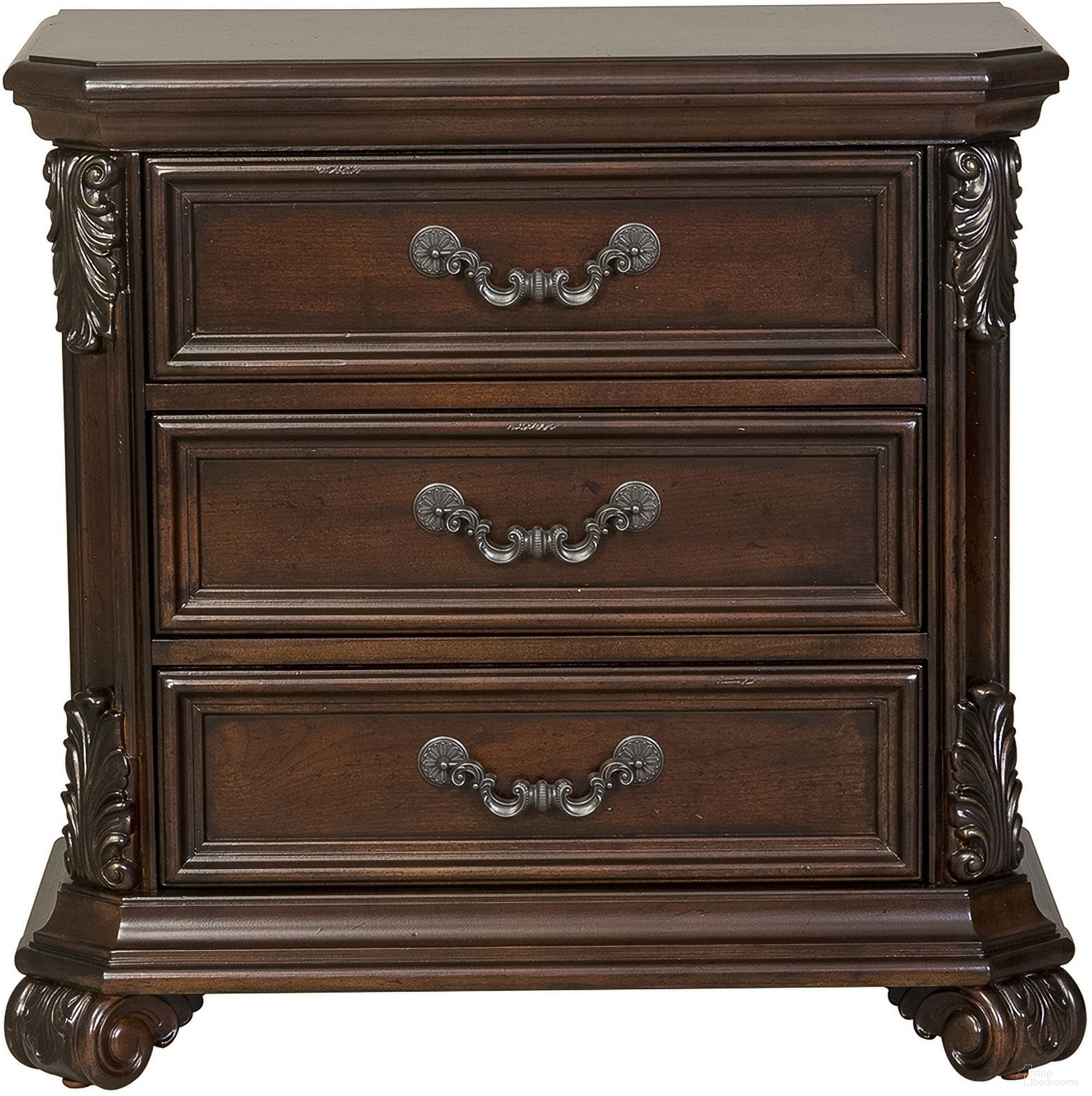 The appearance of Messina Estates 3 Drawer Nightstand designed by Liberty in the traditional interior design. This brown piece of furniture was selected by 1StopBedrooms from Messina Collection to add a touch of cosiness and style into your home. Sku: 737-BR61. Material: Wood.