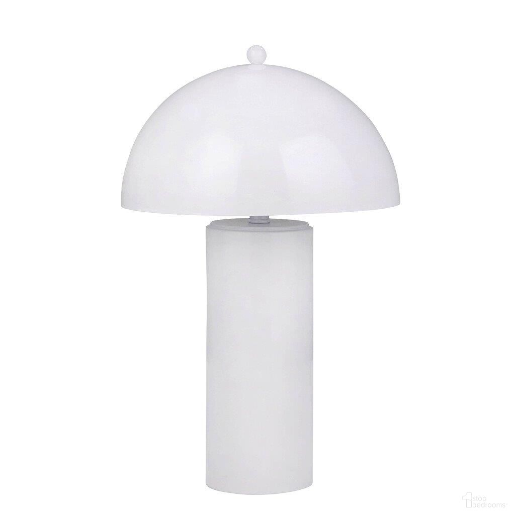 Metal 22 Inch Dome Table Lamp In White