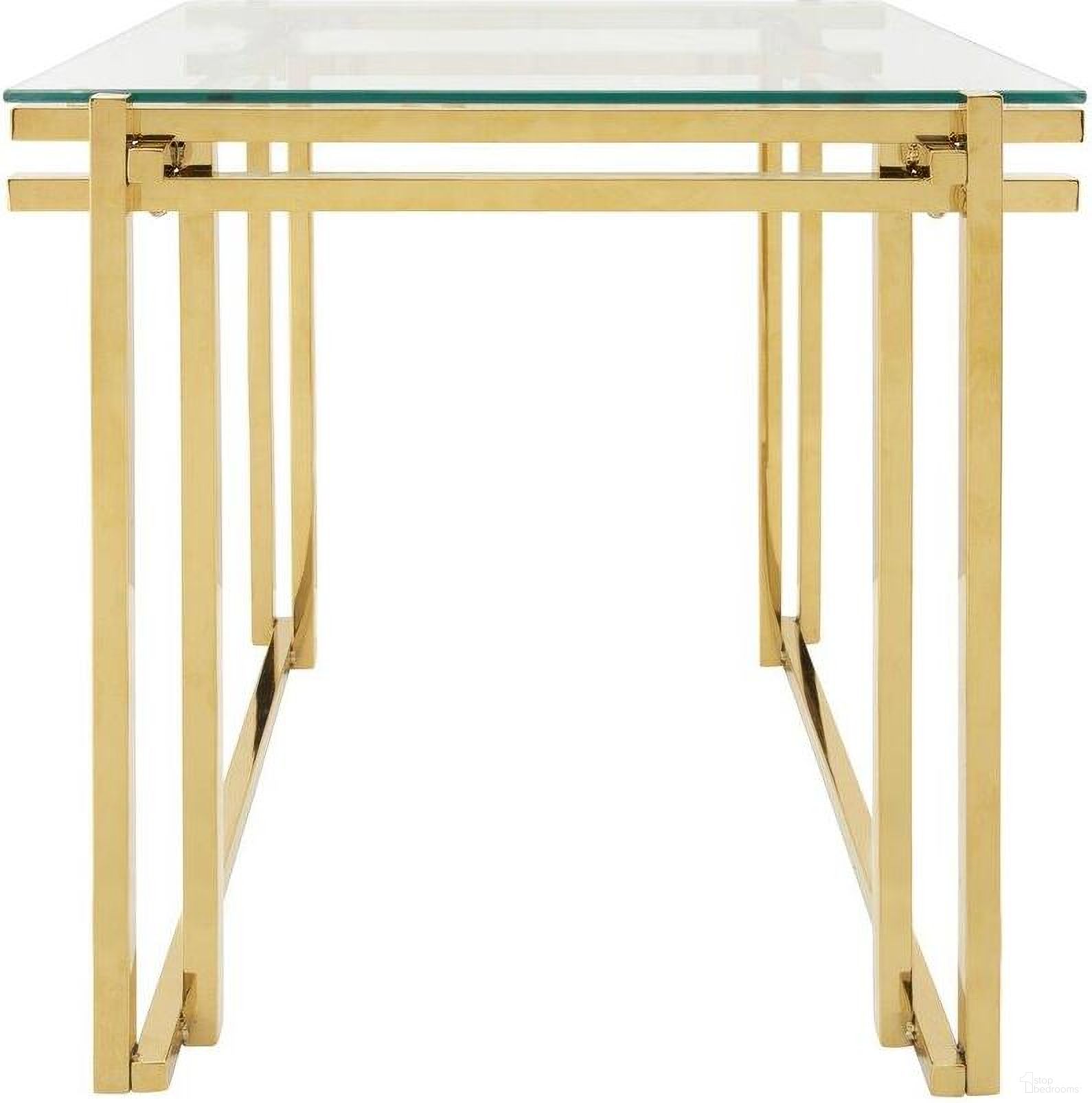 Metal 24 Inch Side Table In Gold