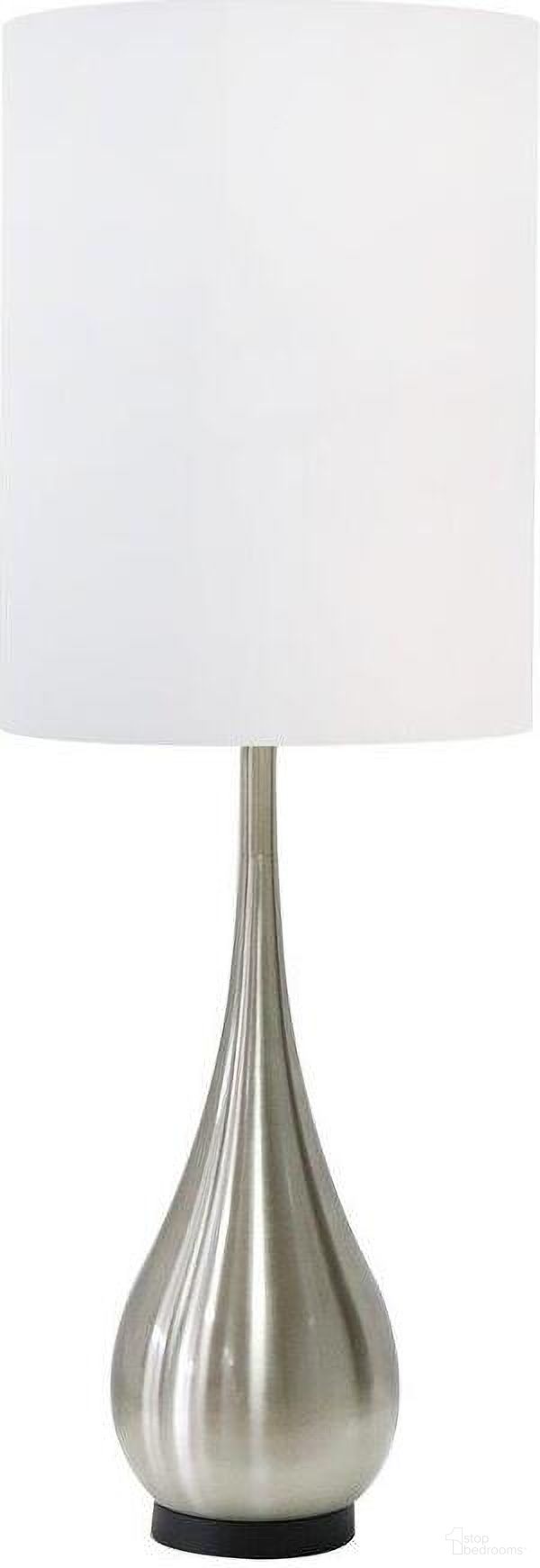 Metal 40 Inch Teardrop Table Lamp In Silver