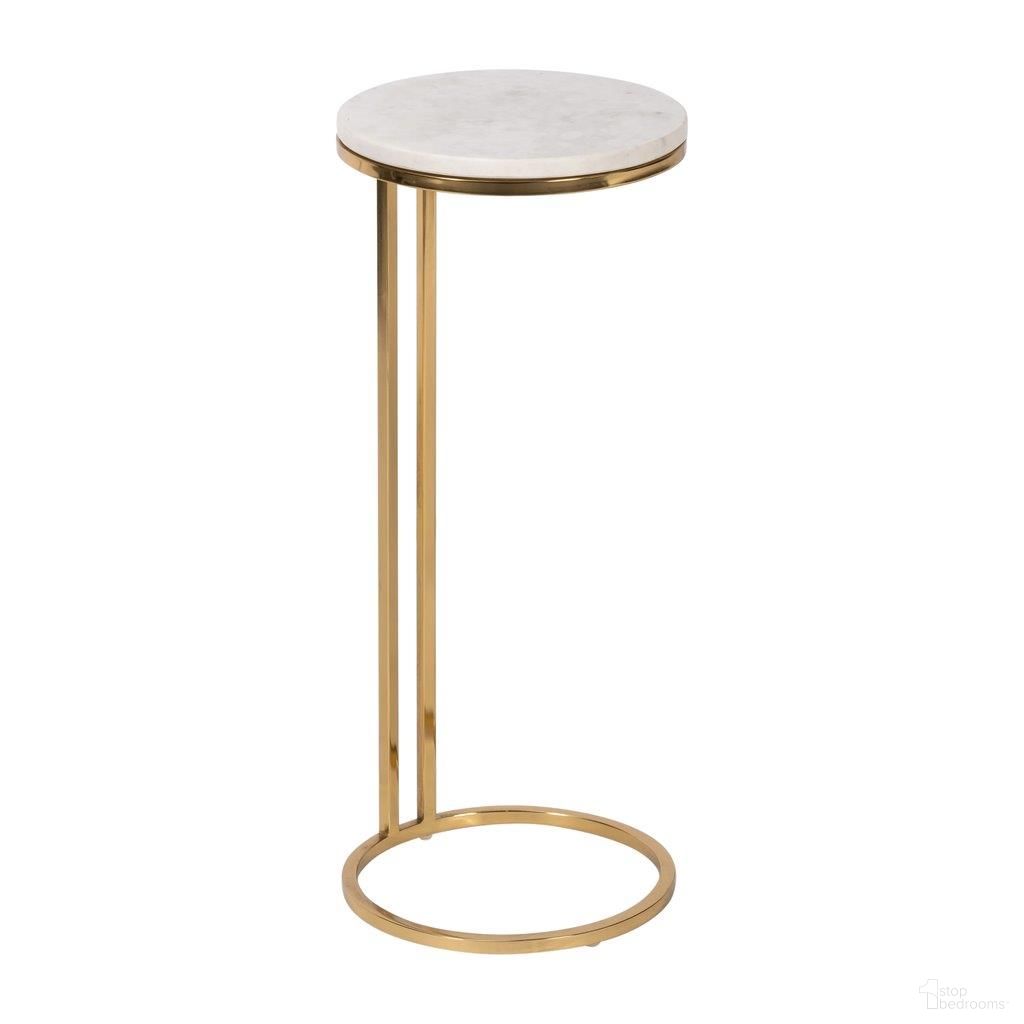 The appearance of Metal And Marble 10 x 24 Drink Table In White And Gold designed by Sagebrook Home in the modern / contemporary interior design. This white and gold piece of furniture  was selected by 1StopBedrooms from  to add a touch of cosiness and style into your home. Sku: 17565. Material: Marble.
