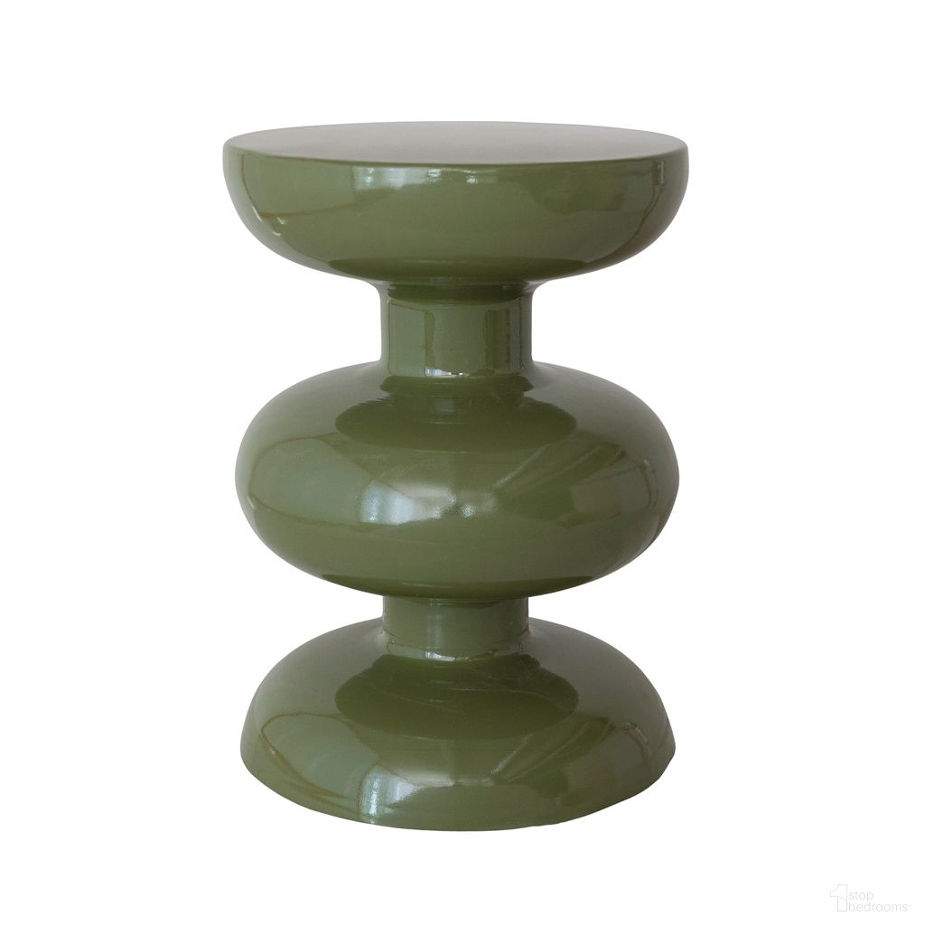 Metal and Reclaimed Wood Side Table In Green