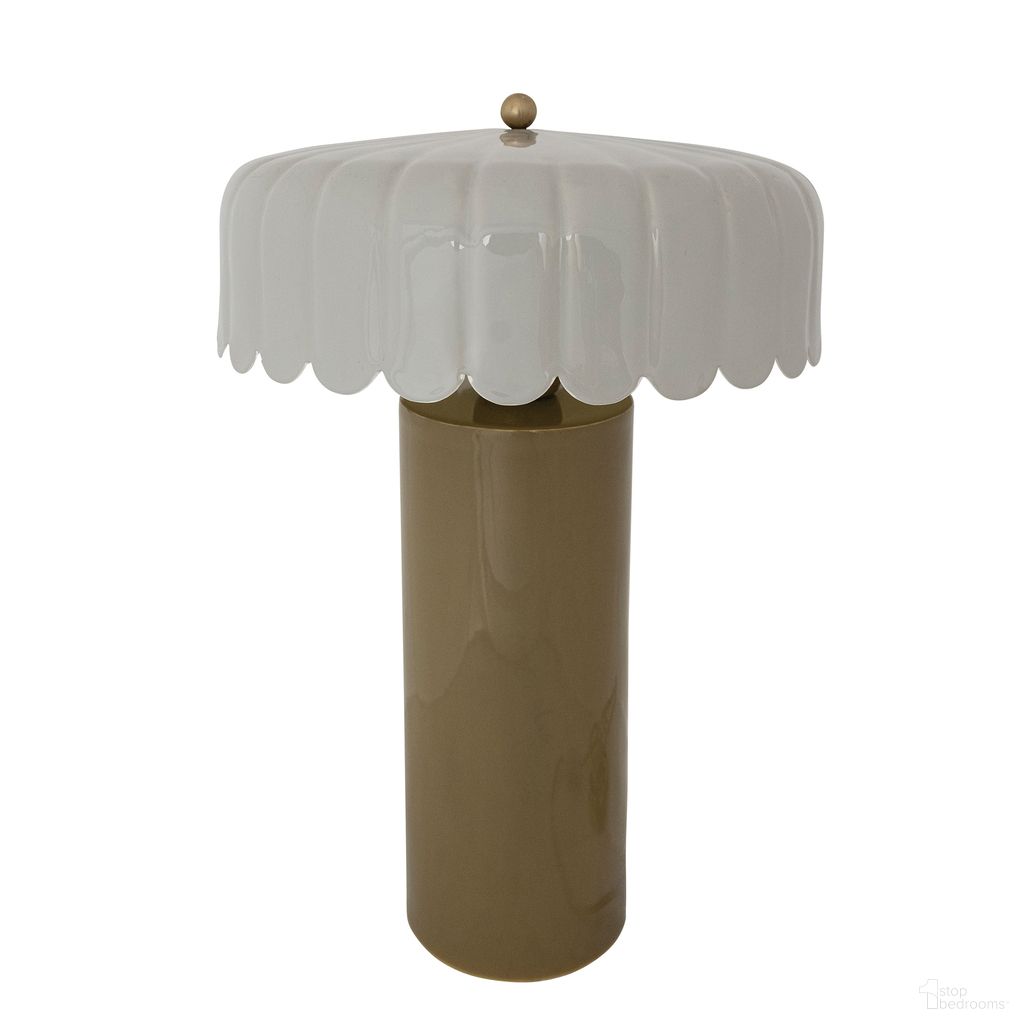Metal and Reclaimed Wood Table Lamp In Grey and Beige