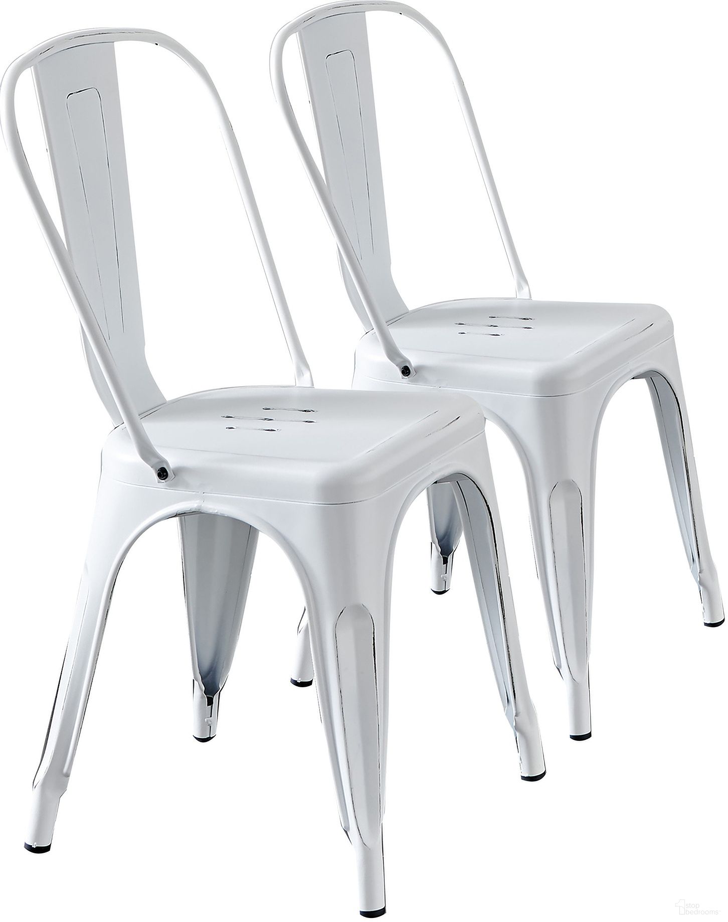 The appearance of Metal Bar Chair Set of 2 In Sanded Matte White designed by AC Pacific in the modern / contemporary interior design. This white piece of furniture was selected by 1StopBedrooms from to add a touch of cosiness and style into your home. Sku: D-002-SMW. Material: Metal.