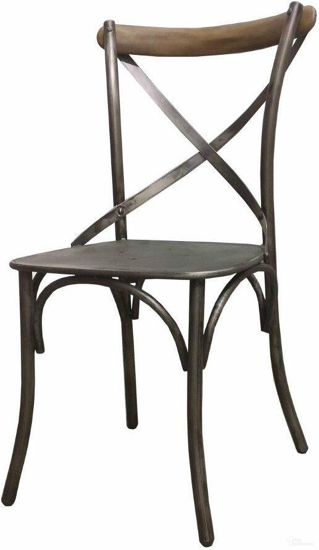 The appearance of Metal Crossback Chair Set of 2 designed by LH Imports in the industrial interior design. This brown piece of furniture was selected by 1StopBedrooms from Bistro Collection to add a touch of cosiness and style into your home. Sku: CLA-03. Material: Iron. Chair Type: Side Chair.