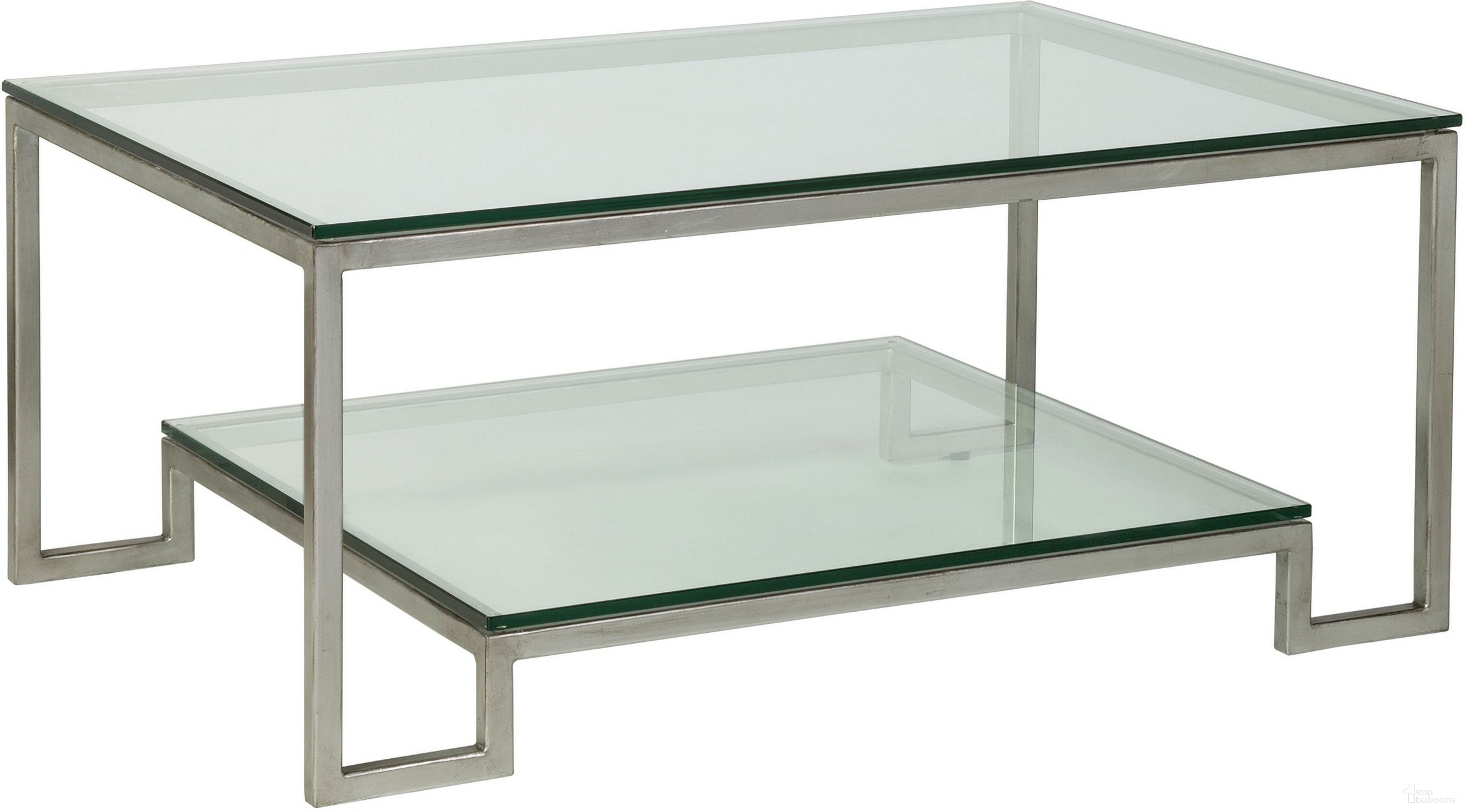 The appearance of Metal Designs Bonaire Rectangular Cocktail Table In Silver Leaf designed by Artistica Home in the transitional interior design. This silver leaf piece of furniture  was selected by 1StopBedrooms from Metal Designs Collection to add a touch of cosiness and style into your home. Sku: 2016-945-47. Material: Metal.