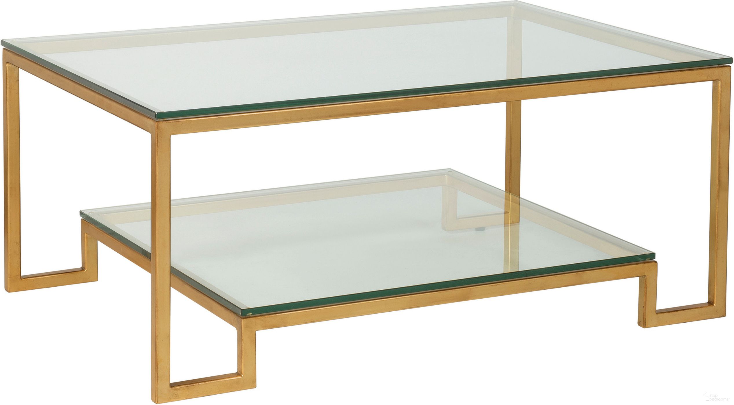 The appearance of Metal Designs Bonaire Rectangular Cocktail Table In Gold designed by Artistica Home in the transitional interior design. This gold piece of furniture  was selected by 1StopBedrooms from Metal Designs Collection to add a touch of cosiness and style into your home. Sku: 2016-945-48. Material: Metal.