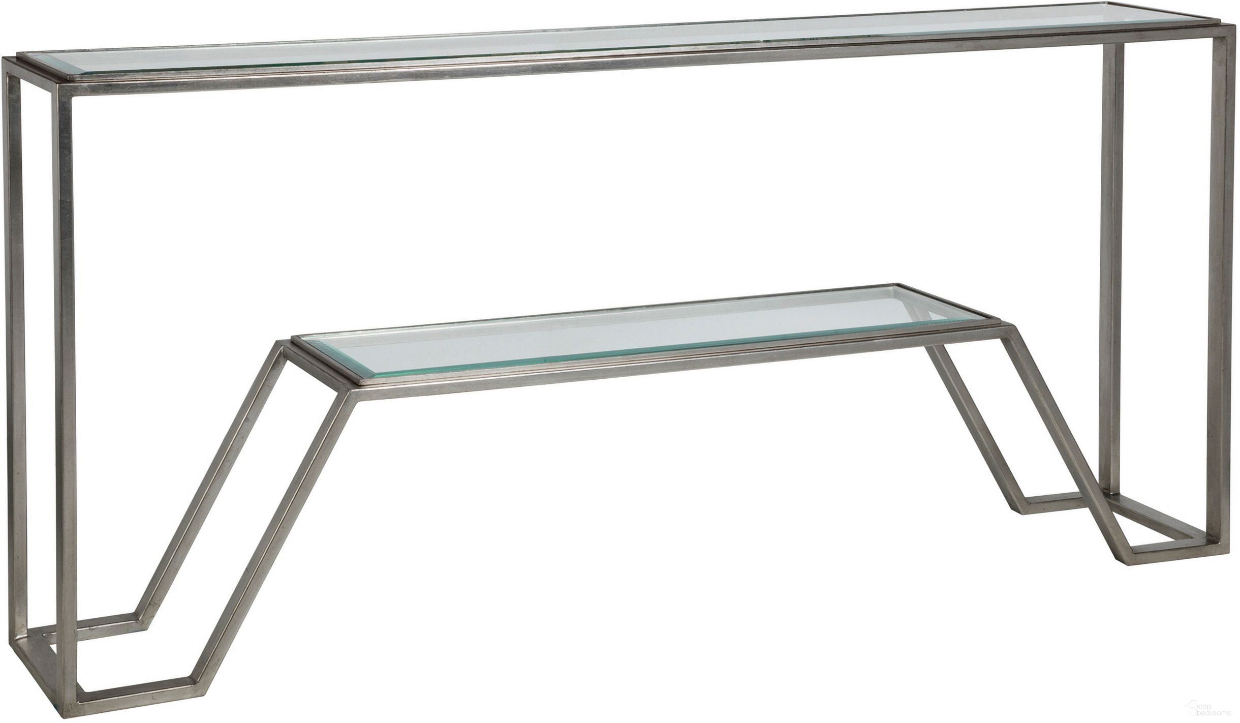 The appearance of Metal Designs Byron Console In Silver Leaf designed by Artistica Home in the modern / contemporary interior design. This silver leaf piece of furniture  was selected by 1StopBedrooms from Metal Designs Collection to add a touch of cosiness and style into your home. Sku: 2230-966-47. Material: Metal.