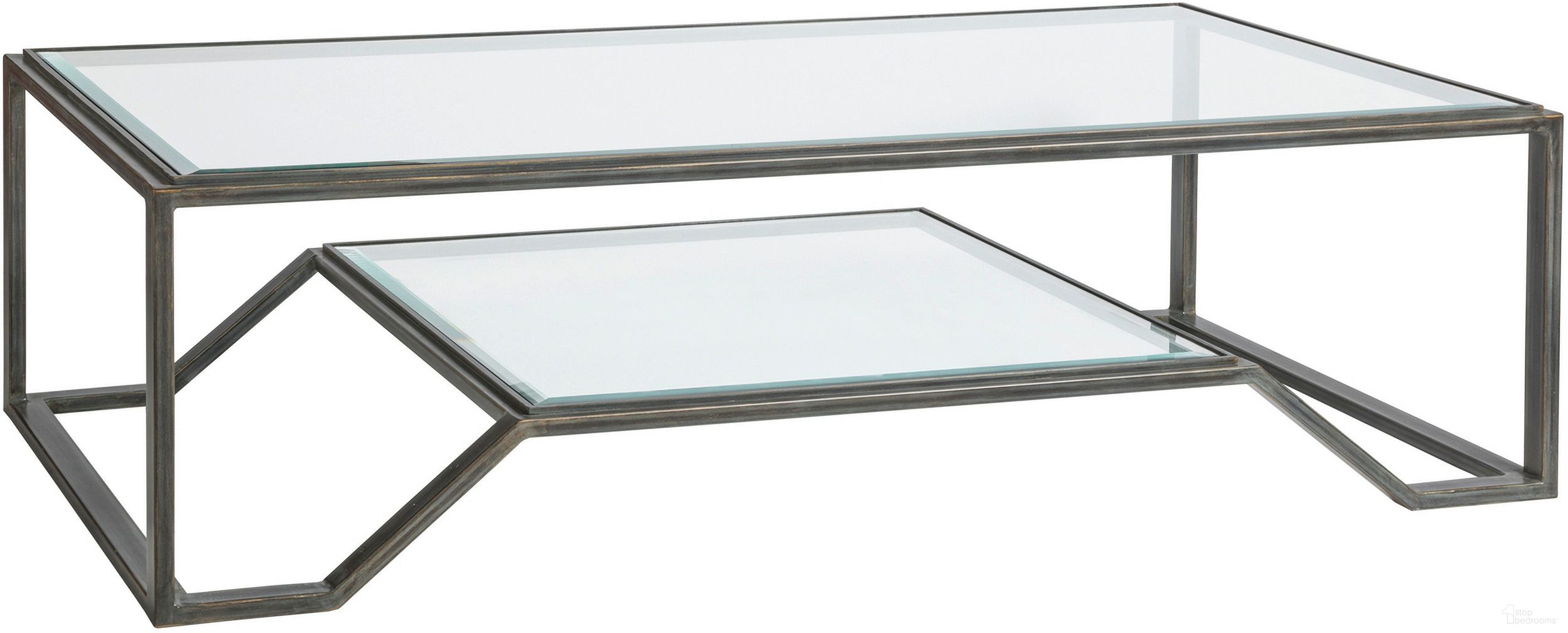 The appearance of Metal Designs Byron Rectangular Cocktail Table In St. Laurent designed by Artistica Home in the modern / contemporary interior design. This st. laurent piece of furniture  was selected by 1StopBedrooms from Metal Designs Collection to add a touch of cosiness and style into your home. Sku: 2230-945-44. Material: Metal.