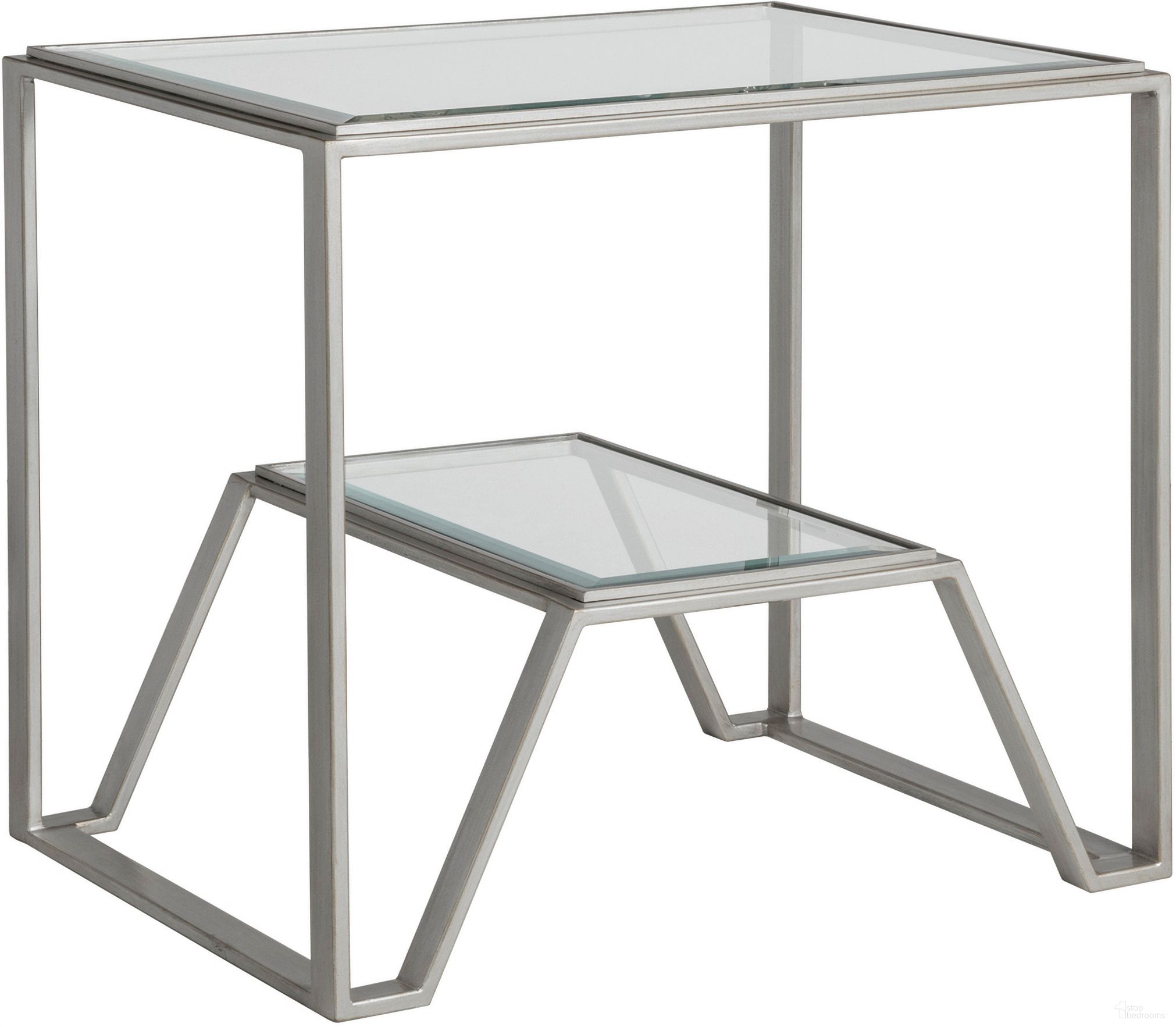 The appearance of Metal Designs Byron Rectangular End Table In Argento designed by Artistica Home in the modern / contemporary interior design. This argento piece of furniture  was selected by 1StopBedrooms from Metal Designs Collection to add a touch of cosiness and style into your home. Sku: 2230-955-46. Material: Metal.