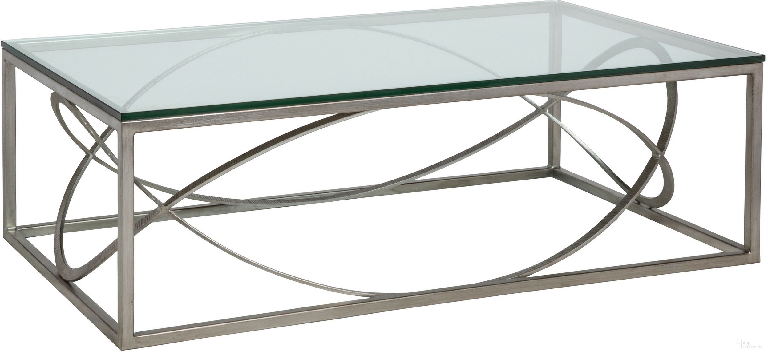 The appearance of Metal Designs Ellipse Rectangular Cocktail Table In Silver Leaf designed by Artistica Home in the modern / contemporary interior design. This silver leaf piece of furniture  was selected by 1StopBedrooms from Metal Designs Collection to add a touch of cosiness and style into your home. Sku: 2234-945-47. Material: Metal.