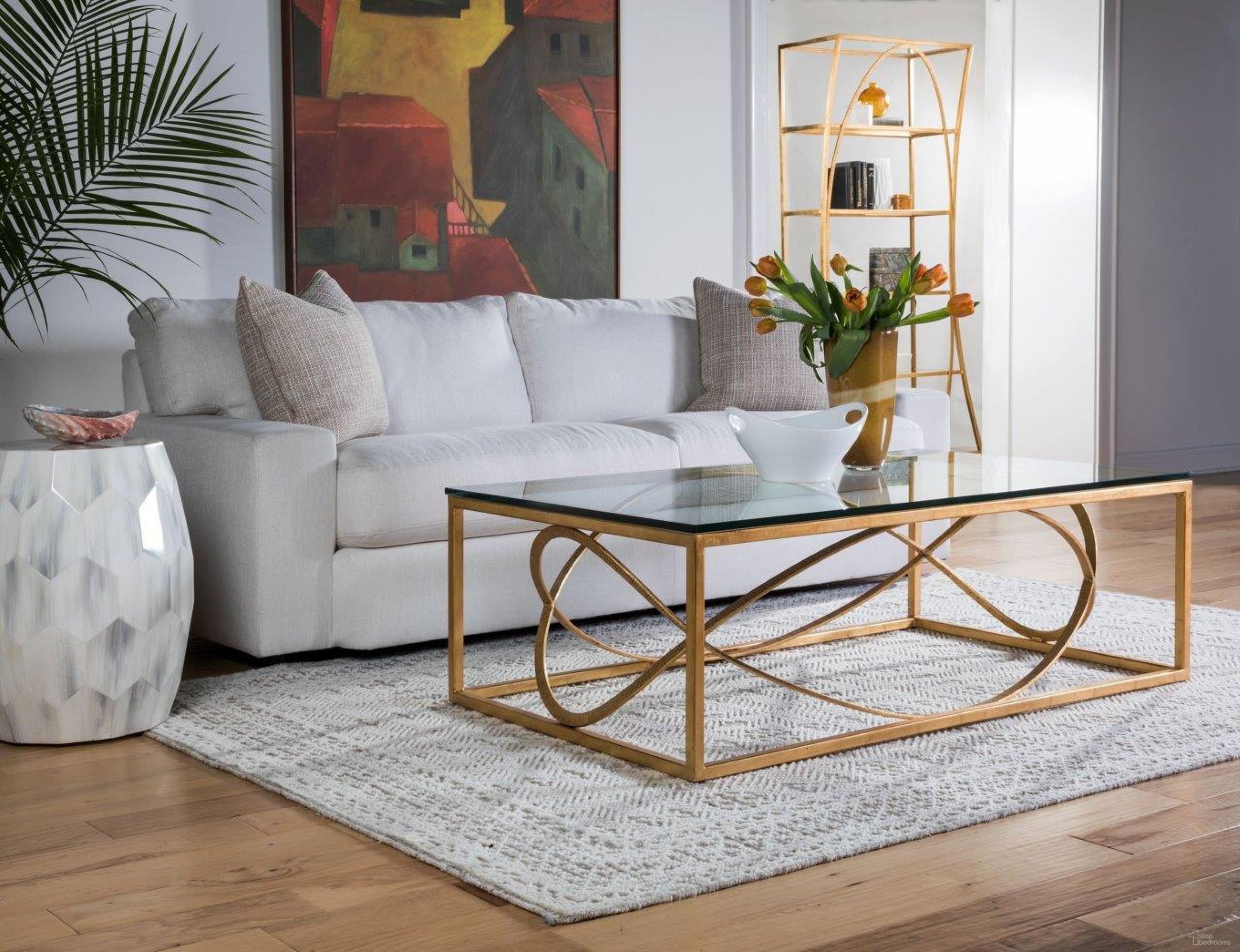 The appearance of Metal Designs Gold Leaf Ellipse Rectangular Occasional Table Set designed by Artistica Home in the modern / contemporary interior design. This gold piece of furniture  was selected by 1StopBedrooms from Metal Designs Collection to add a touch of cosiness and style into your home. Sku: 2234-945-48;2234-955-48. Material: Metal.