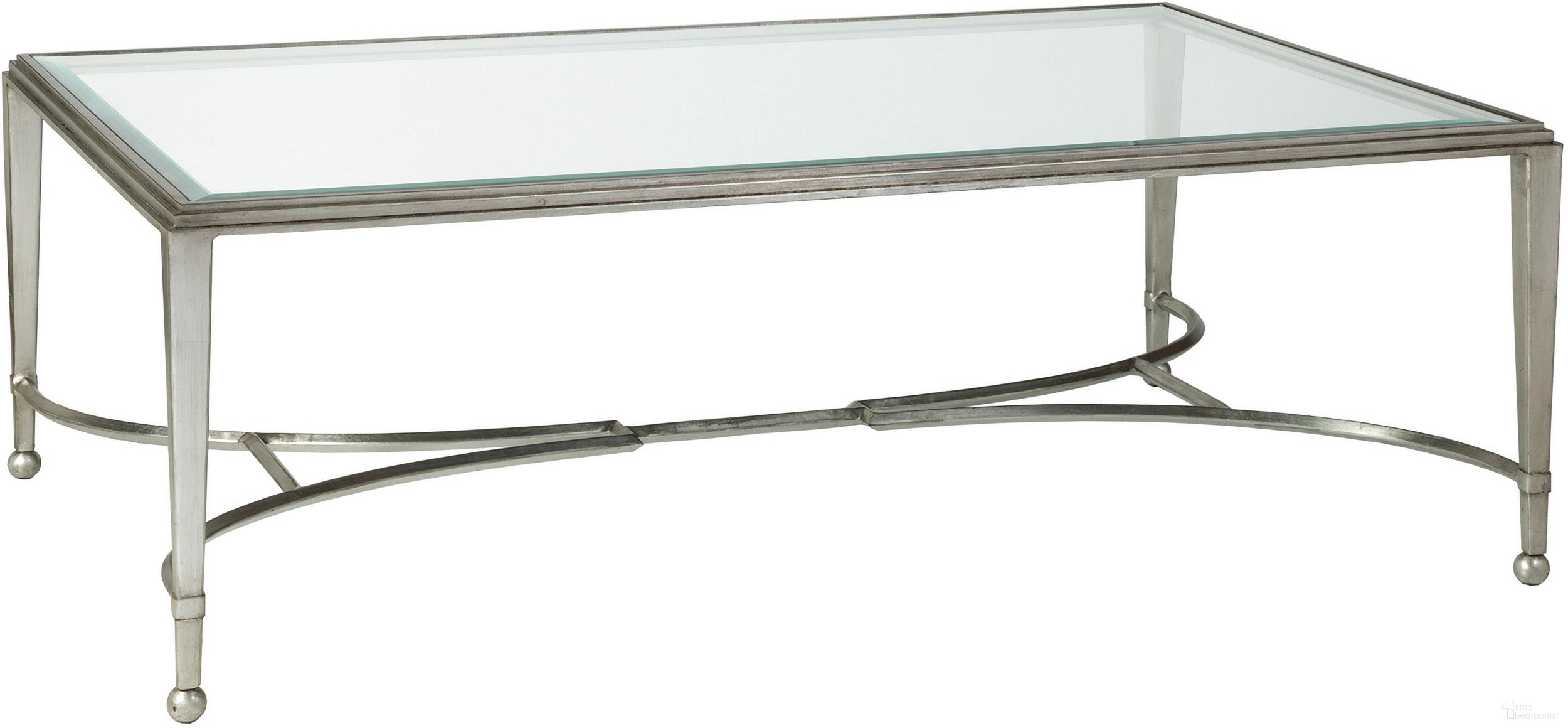 The appearance of Metal Designs Sangiovese Large Rectangular Cocktail Table In Silver Leaf designed by Artistica Home in the transitional interior design. This silver leaf piece of furniture  was selected by 1StopBedrooms from Metal Designs Collection to add a touch of cosiness and style into your home. Sku: 2011-949-47. Material: Metal.