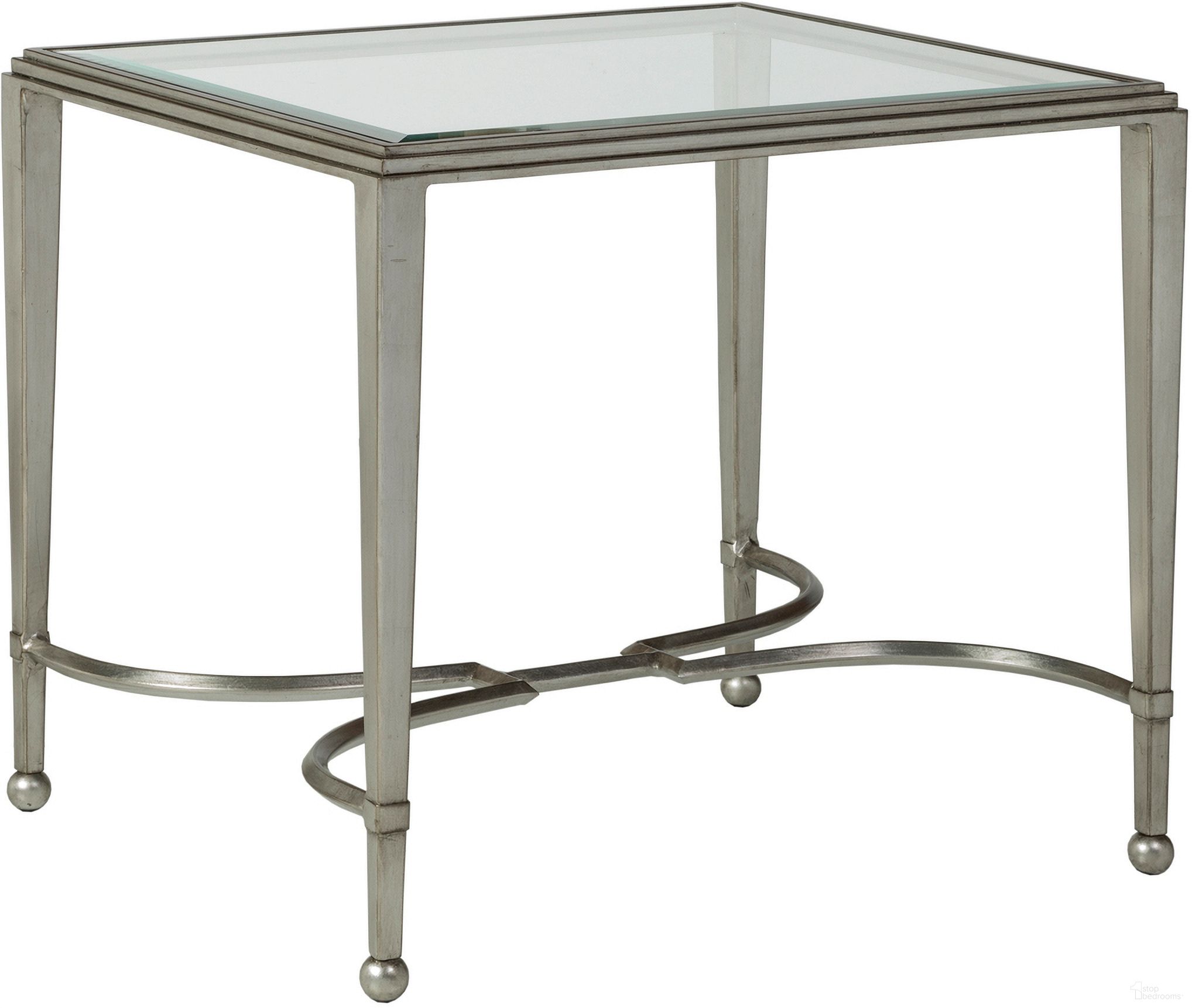 The appearance of Metal Designs Sangiovese Rectangular End Table In Silver Leaf designed by Artistica Home in the transitional interior design. This silver leaf piece of furniture was selected by 1StopBedrooms from Metal Designs Collection to add a touch of cosiness and style into your home. Sku: 2011-959-47. Material: Metal.