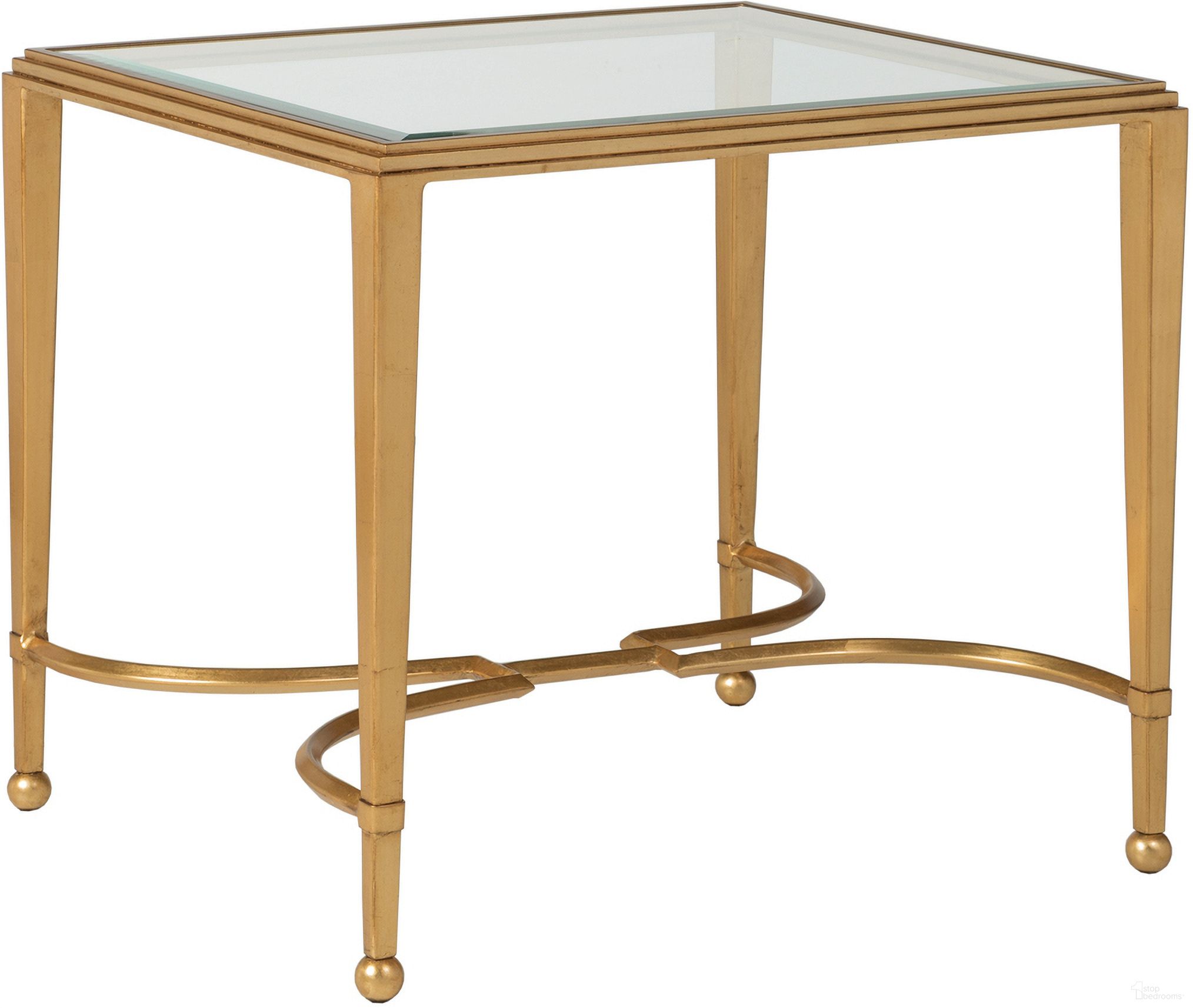 The appearance of Metal Designs Sangiovese Rectangular End Table In Gold designed by Artistica Home in the transitional interior design. This gold piece of furniture  was selected by 1StopBedrooms from Metal Designs Collection to add a touch of cosiness and style into your home. Sku: 2011-959-48. Material: Metal.