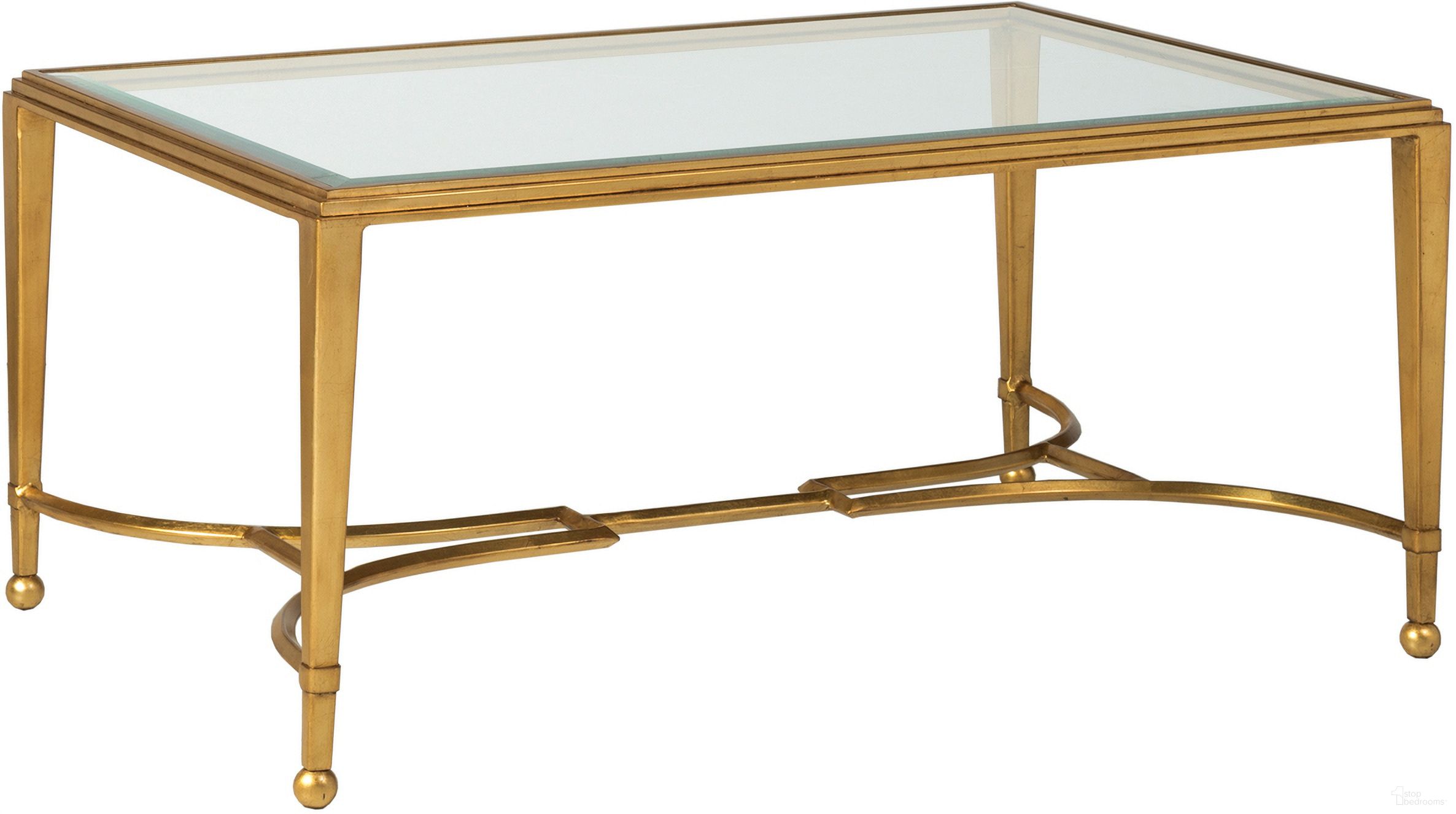 The appearance of Metal Designs Sangiovese Small Rectangular Cocktail Table In Gold designed by Artistica Home in the traditional interior design. This gold piece of furniture  was selected by 1StopBedrooms from Metal Designs Collection to add a touch of cosiness and style into your home. Sku: 2011-945-48. Material: Metal.