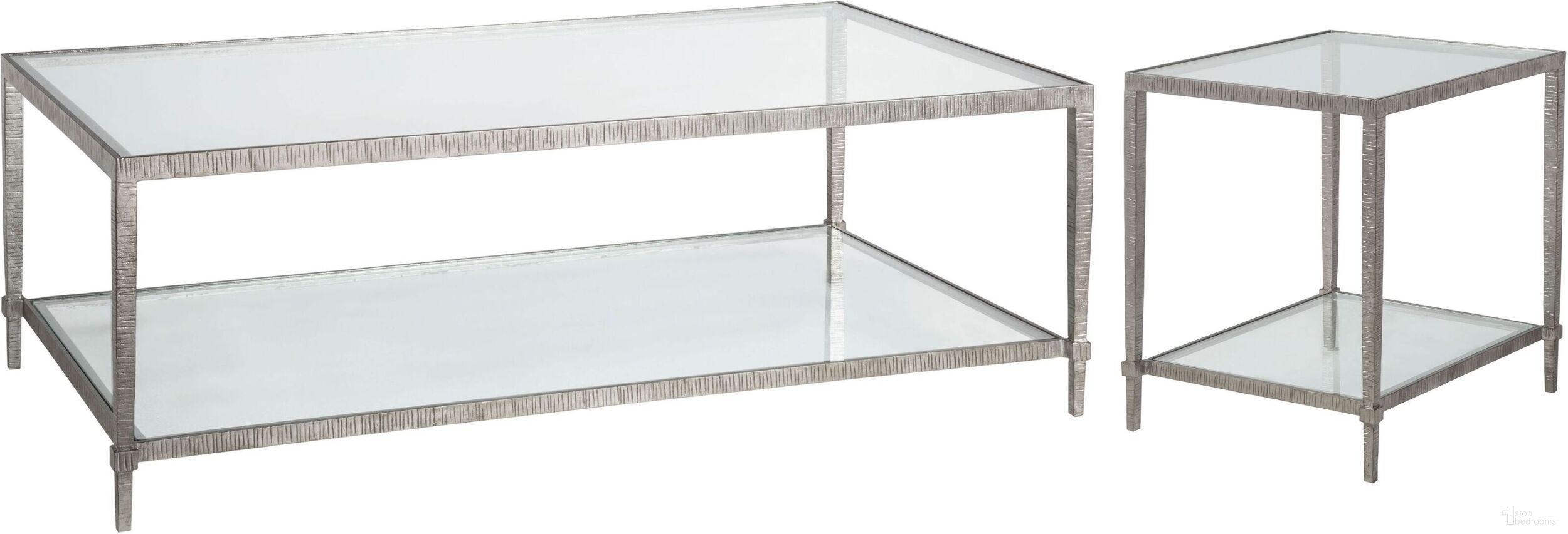 The appearance of Metal Designs Silver Leaf Claret Rectangular Occasional Table Set designed by Artistica Home in the modern / contemporary interior design. This silver leaf piece of furniture  was selected by 1StopBedrooms from Metal Designs Collection to add a touch of cosiness and style into your home. Sku: 2233-945-47;2233-953-47. Material: Metal.