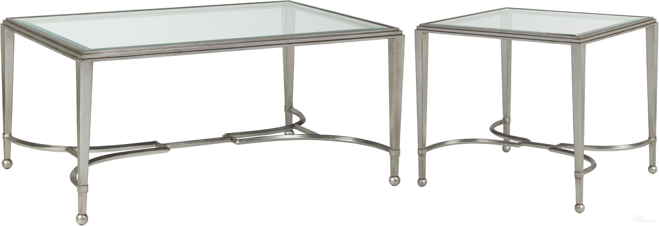 The appearance of Metal Designs Silver Leaf Sangiovese Small Rectangular Occasional Table Set designed by Artistica Home in the modern / contemporary interior design. This silver leaf piece of furniture  was selected by 1StopBedrooms from Metal Designs Collection to add a touch of cosiness and style into your home. Sku: 2011-945-47;2011-959-47. Material: Metal.