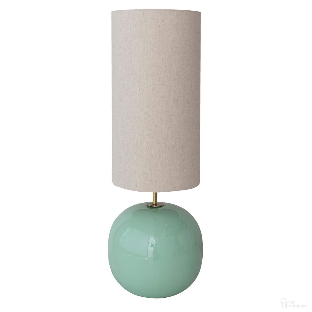 Metal Table Lamp with Fabric Shade In Green