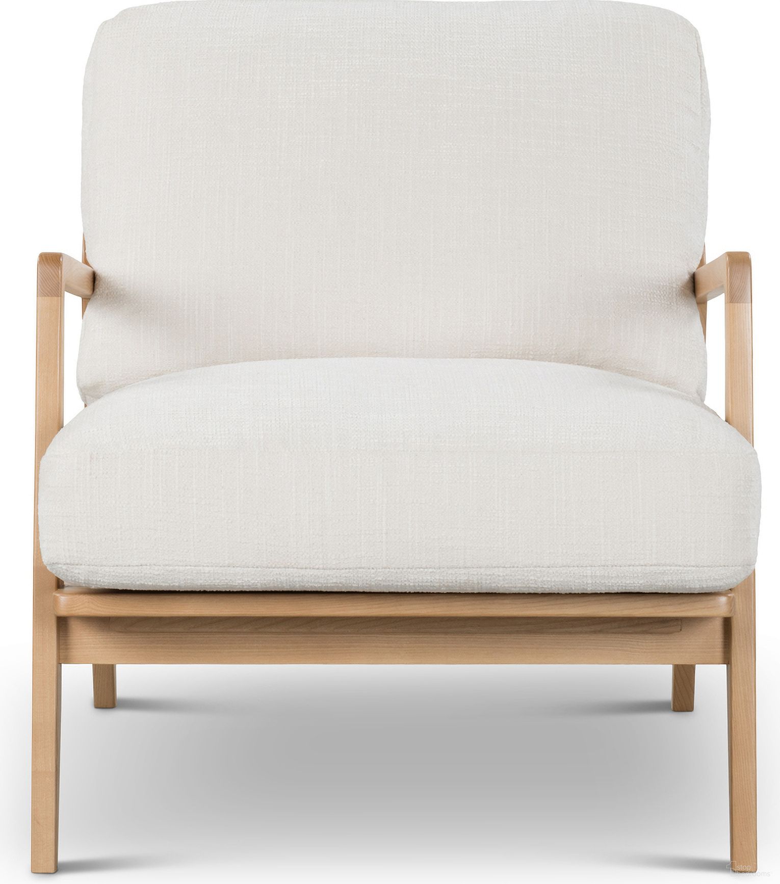 Metro Carmelo Upholstered Accent Chair In Oak and Cream