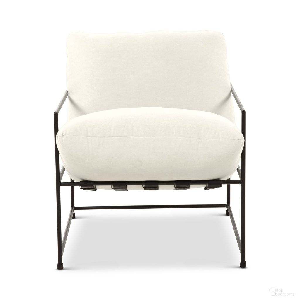 Metro Trent Accent Chair In Washed White Upholstery