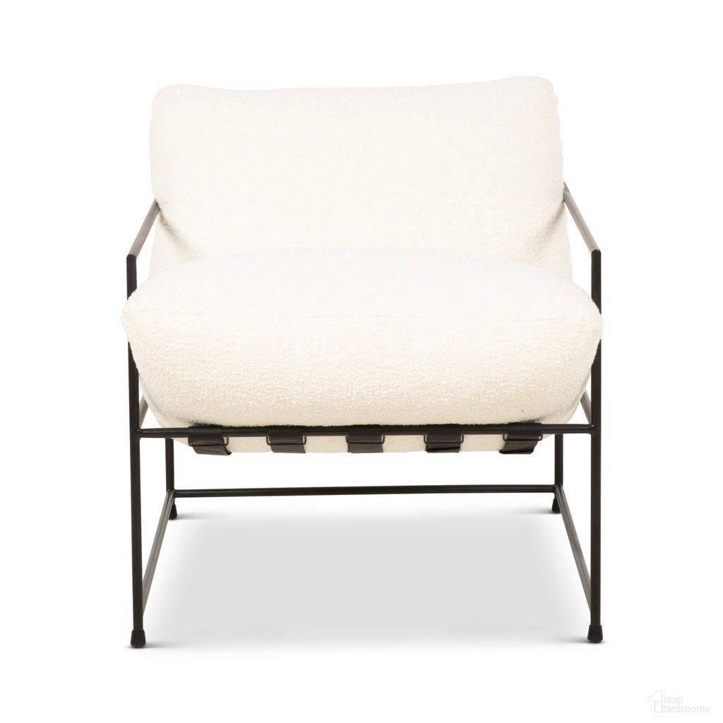 Metro Trent Accent Chair In White Boucle Upholstery