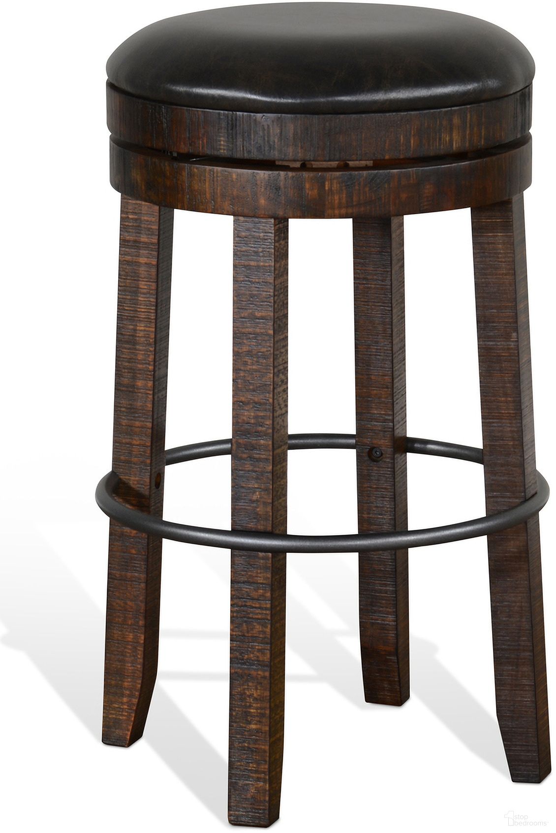 The appearance of Homestead Bar Swivel Stool with Cushion Seat Set of 2 In Tobacco designed by Sunny Designs in the industrial interior design. This tobacco piece of furniture was selected by 1StopBedrooms from Homestead Collection to add a touch of cosiness and style into your home. Sku: 1624TL2-30. Material: Solid Wood.